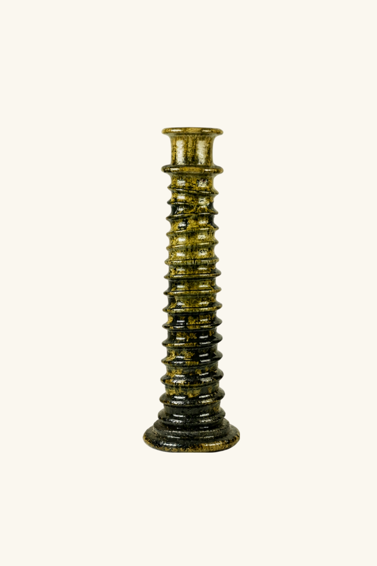 Tamegroute Twisted Candle Holders - Mustard Glaze