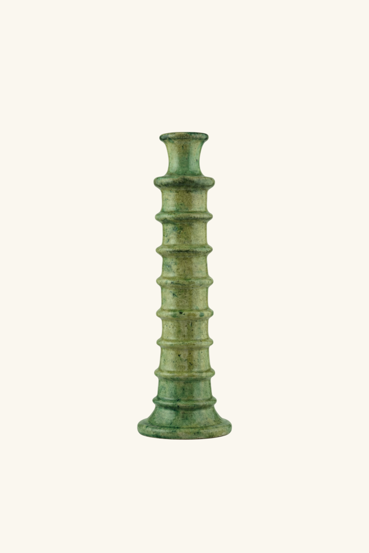 Tamegroute Twisted Candle Holders - Green Glaze