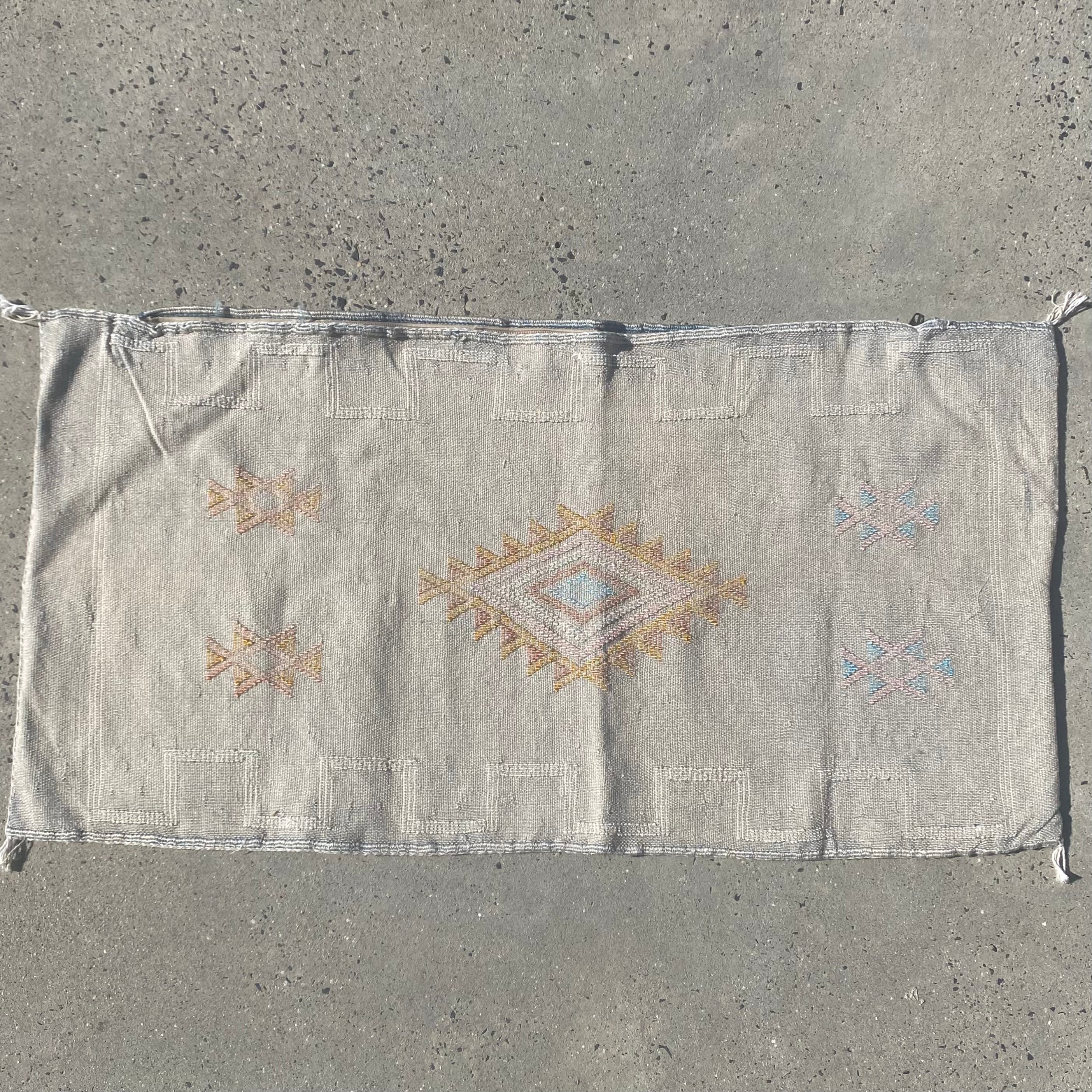 B Grade Cactus Silk Cushion approx 95 x50 - Pale Grey