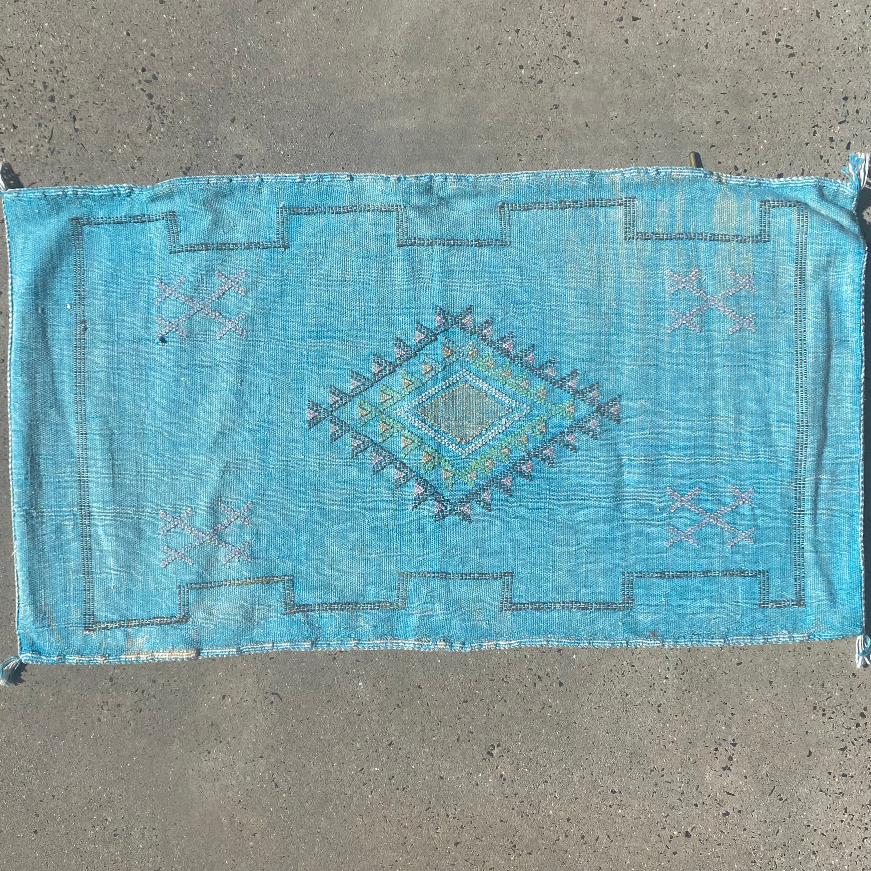 B Grade Cactus Silk Cushion approx 95 x50 - Turquoise