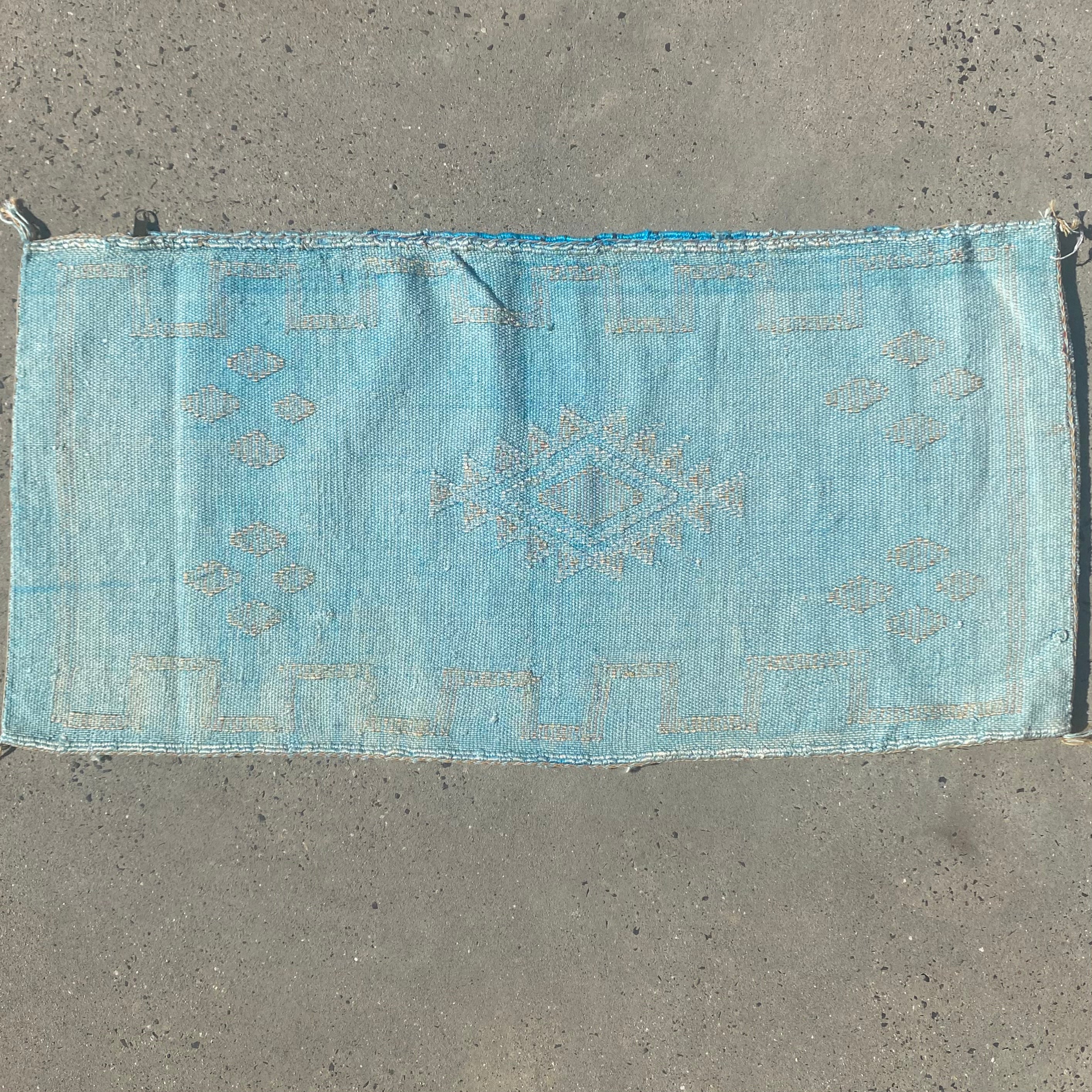 B Grade Cactus Silk Cushion approx 95 x50 - Turquoise