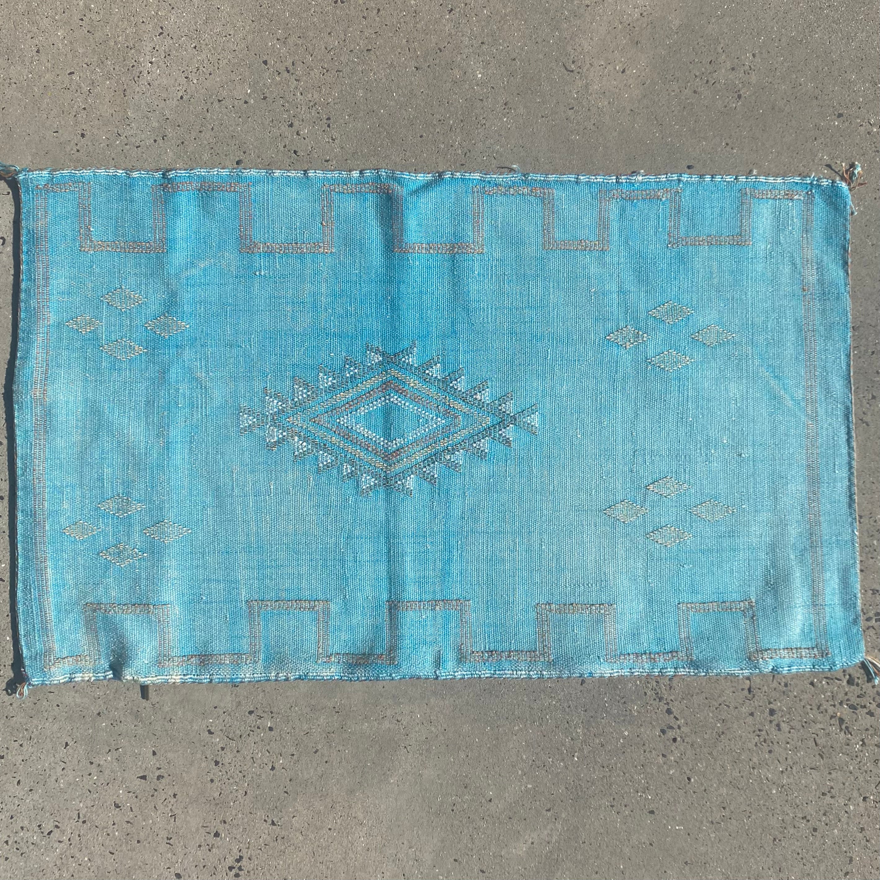 B Grade Cactus Silk Cushion approx 95 x50 - Turquoise