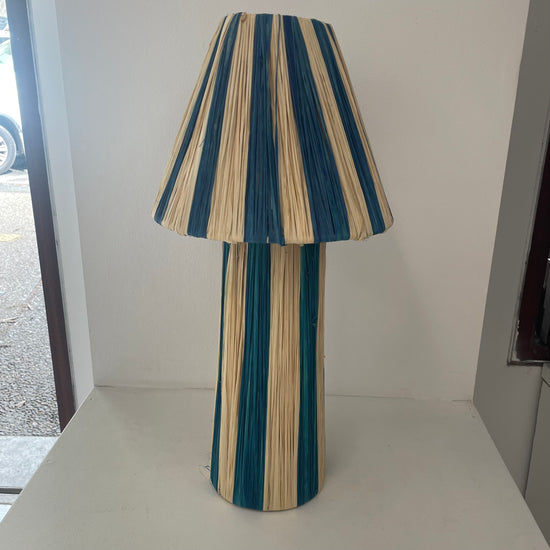 Raffia Lamp, Series 2 - Blue, Large