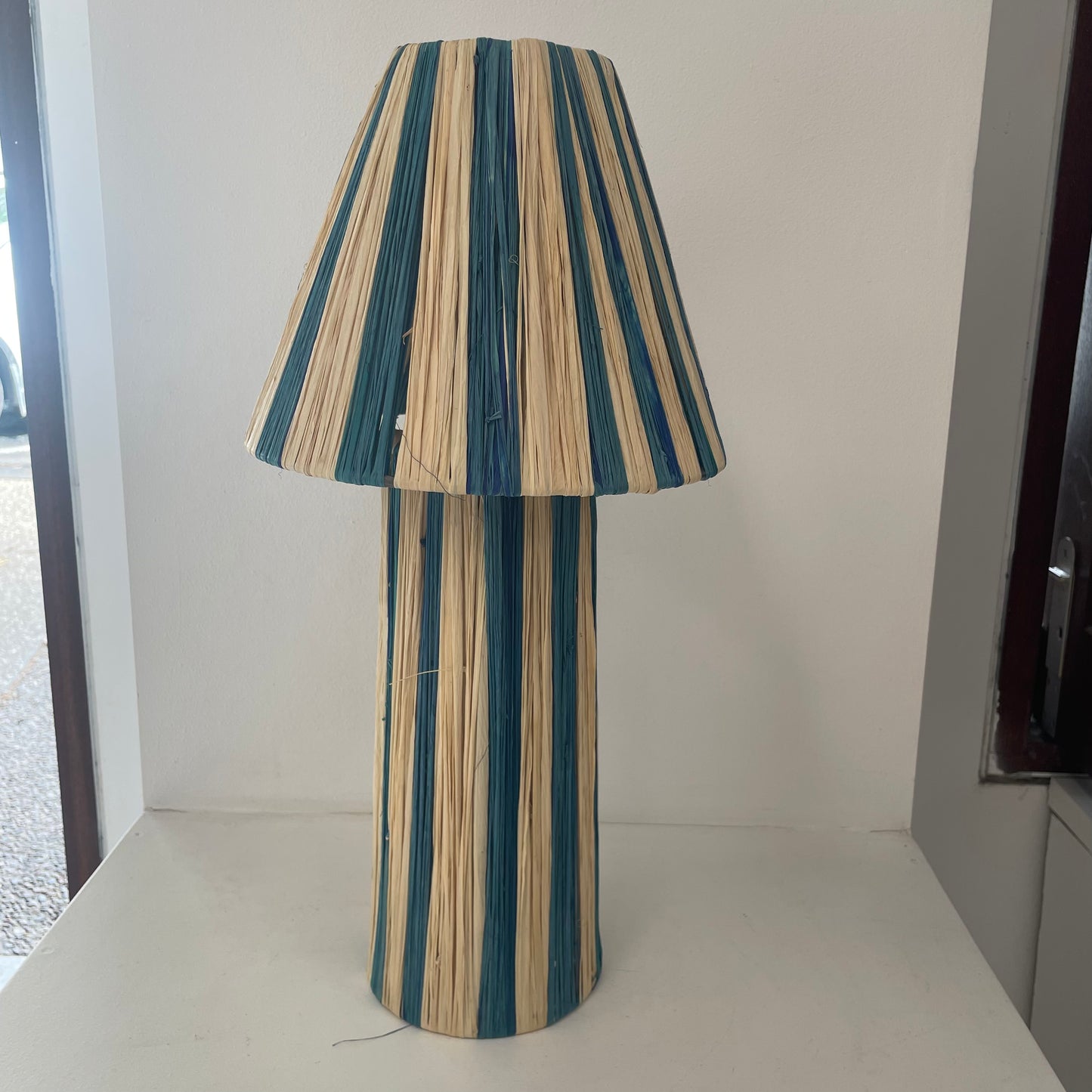 Raffia Lamp, Series 2 - Blue, Large