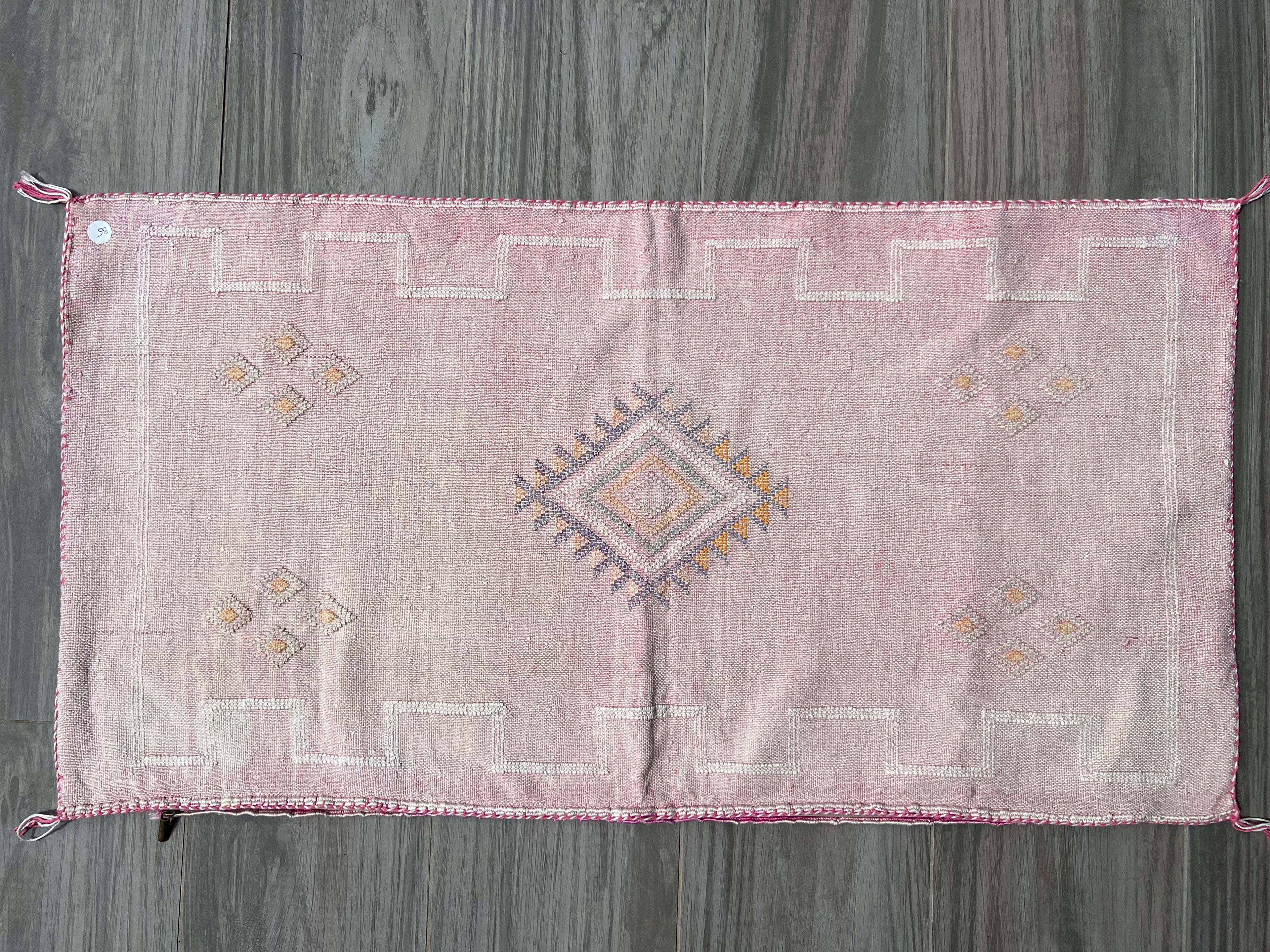 Cactus Silk Cushion approx 95 x50 - Pale Pink