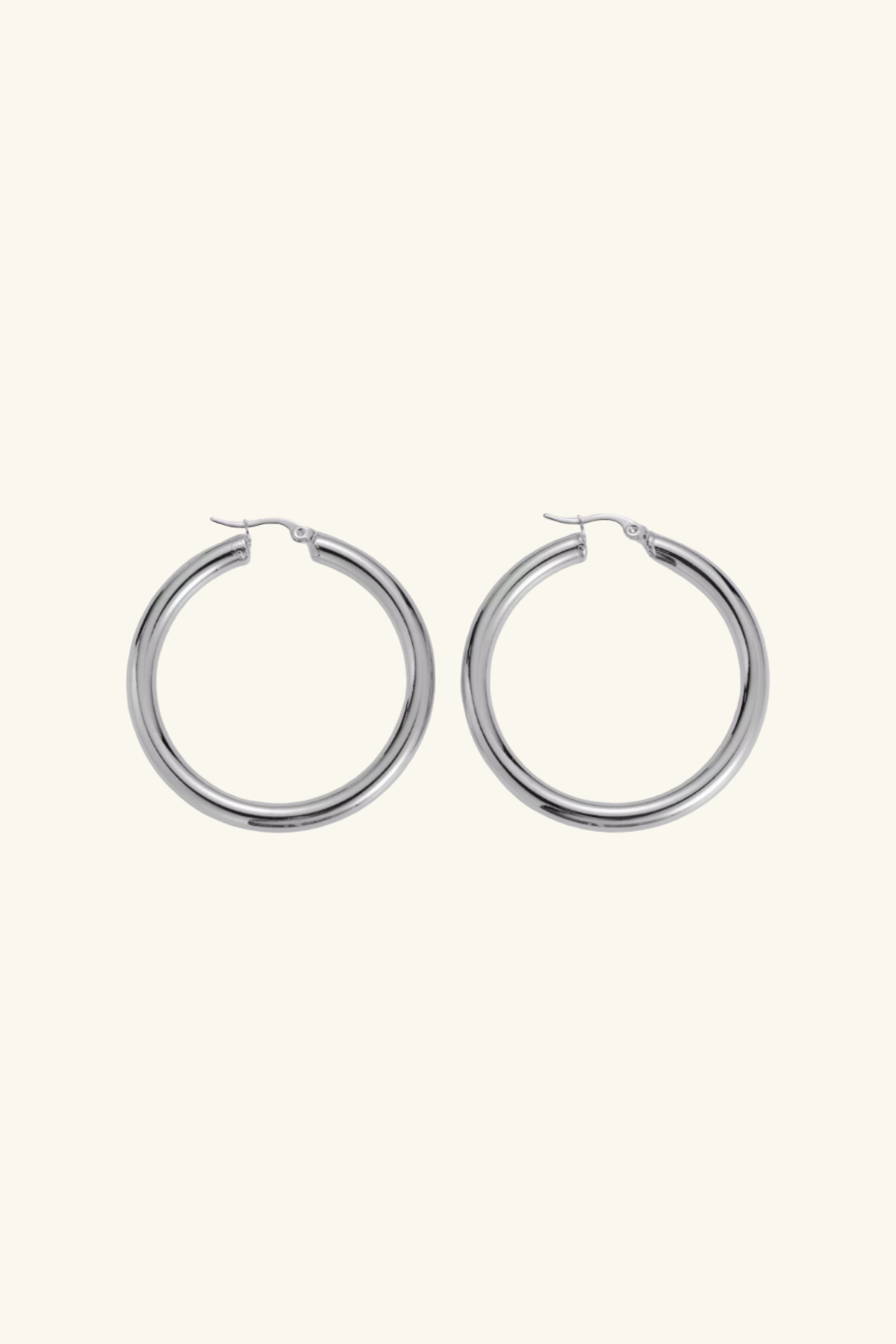 Zara S925 Sterling Silver Plated Chunky Hoop Earrings