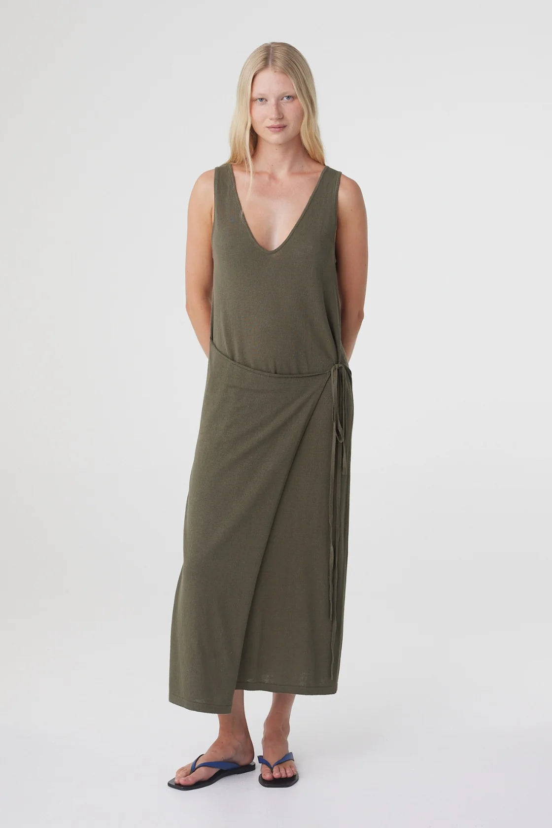 Sarina Wrap Maxi Dress - Smokey Olive