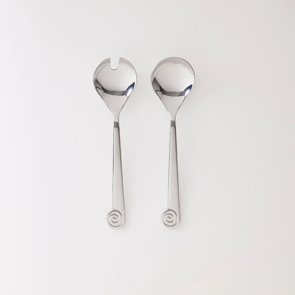 L'Escargot Serving Spoon & Fork - Silver