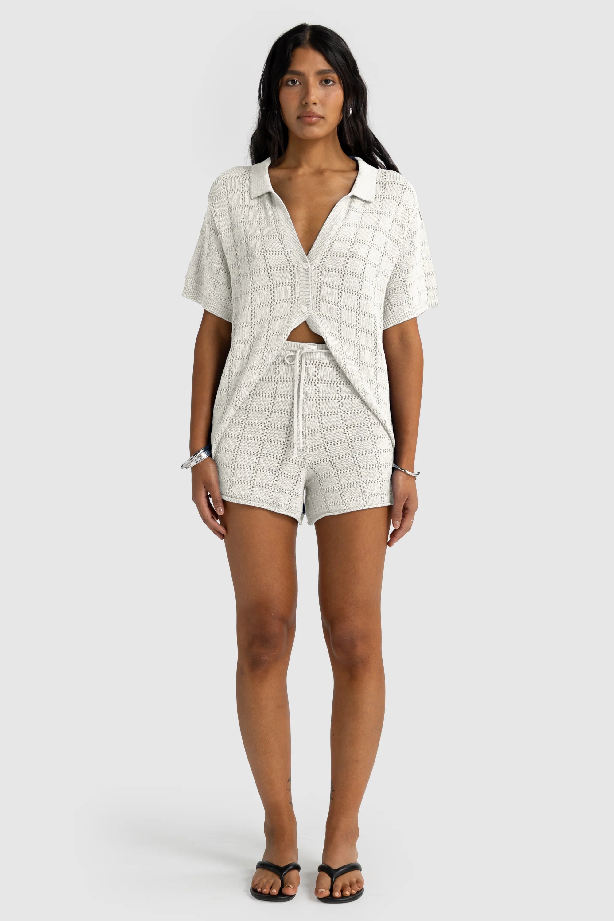 Melia Geo Knit Short Chalk