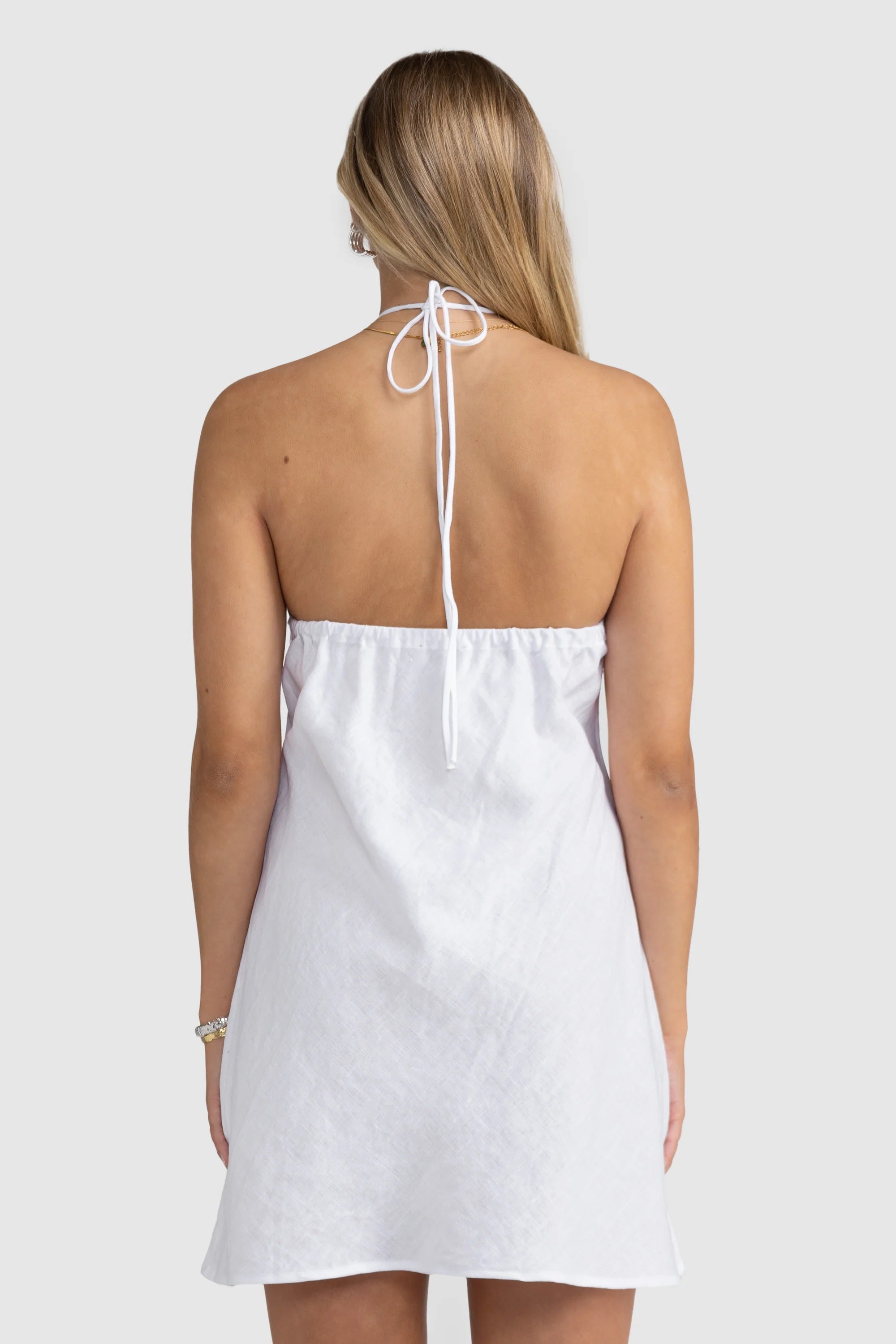Zia Linen Mini Dress White