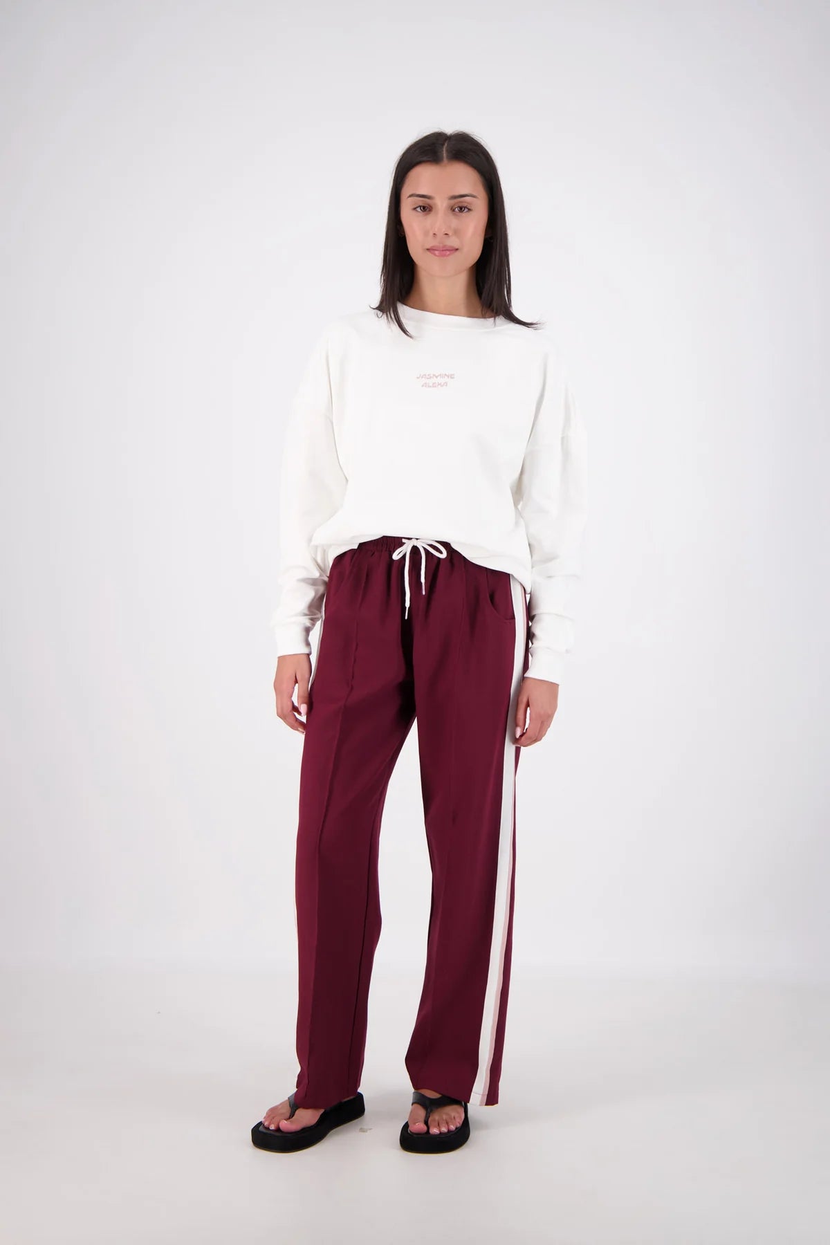 Relaxed Crew Neck Sweatshirt White