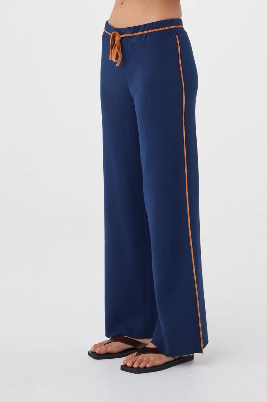 Milan Track Pant - Navy & Turmeric