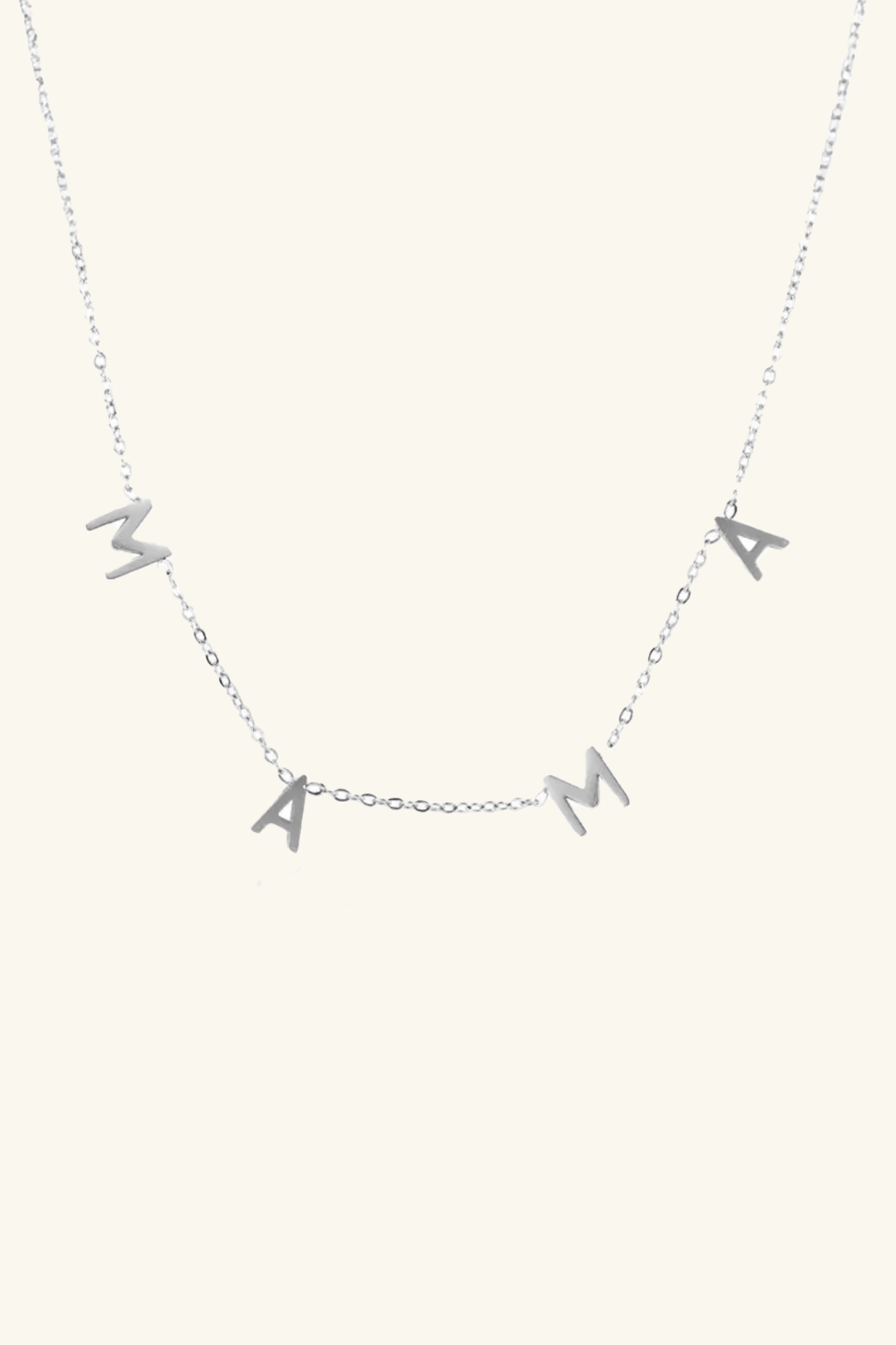 Mama Individual Letter Necklace Silver