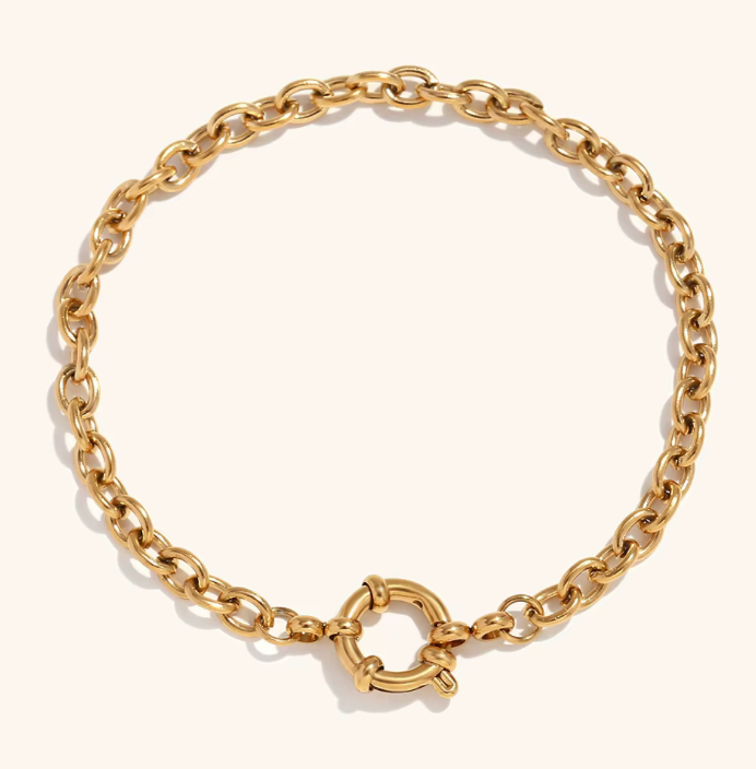 Elsa 18k Gold Plated Chain Charm Bracelet