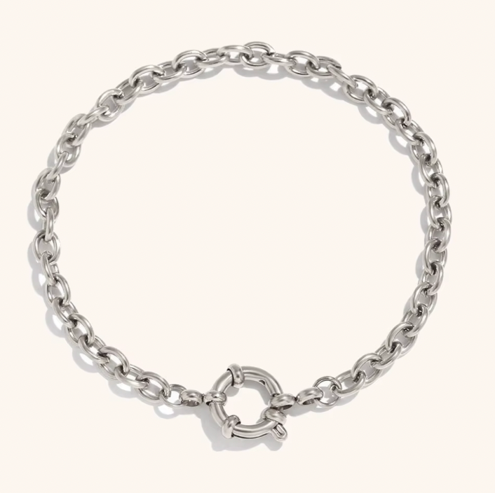 Elsa Stainless Steel Chain Charm Bracelet