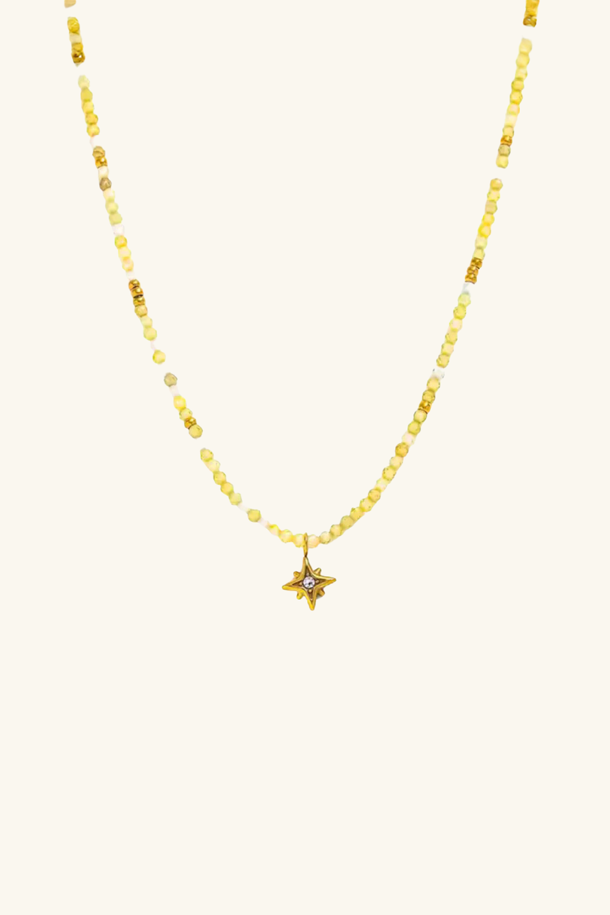 Amara 18k Gold Plated Pendant Bead Necklace