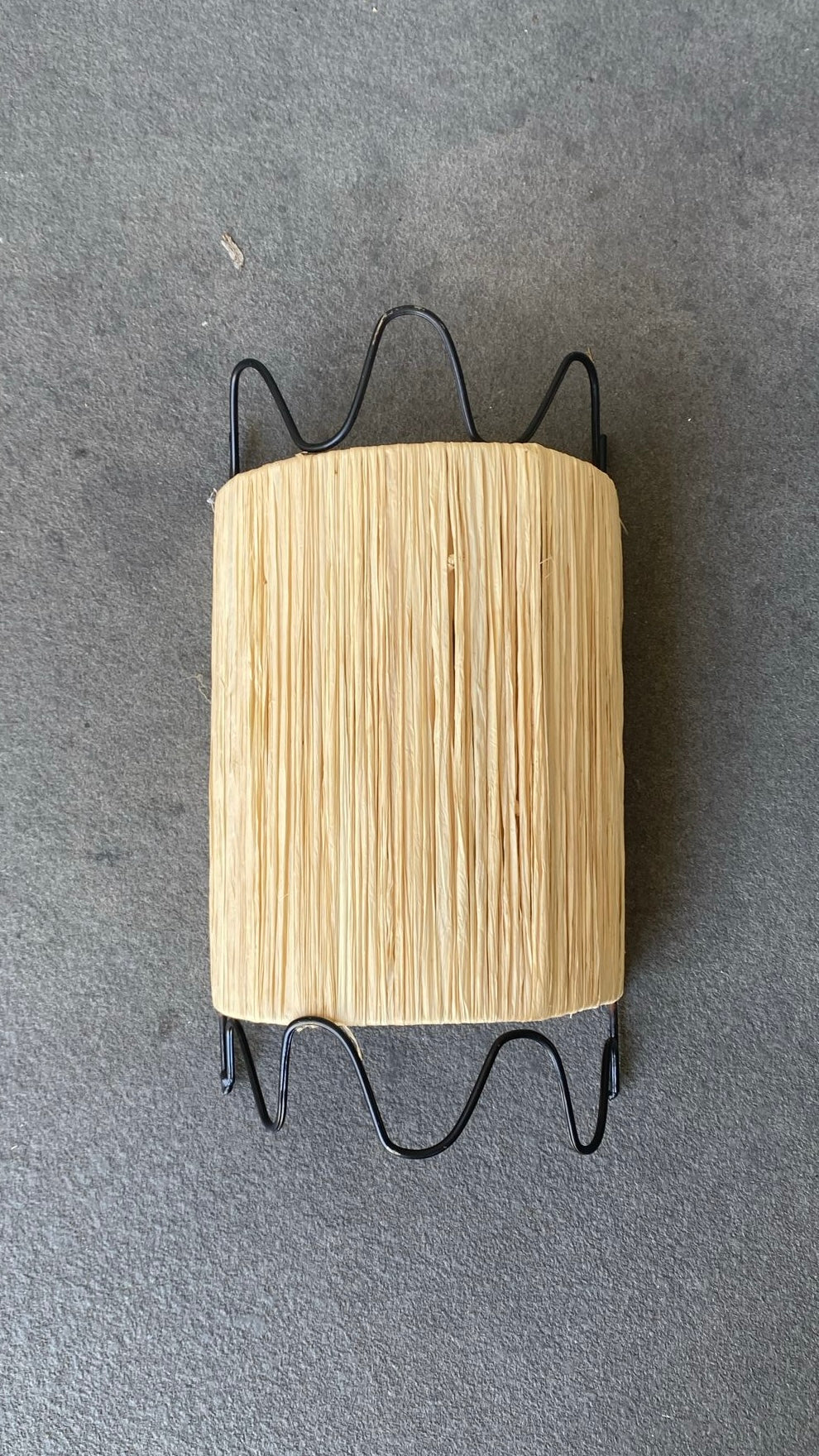 Wave Wall Sconce Natural/Black Iron B Grade #6