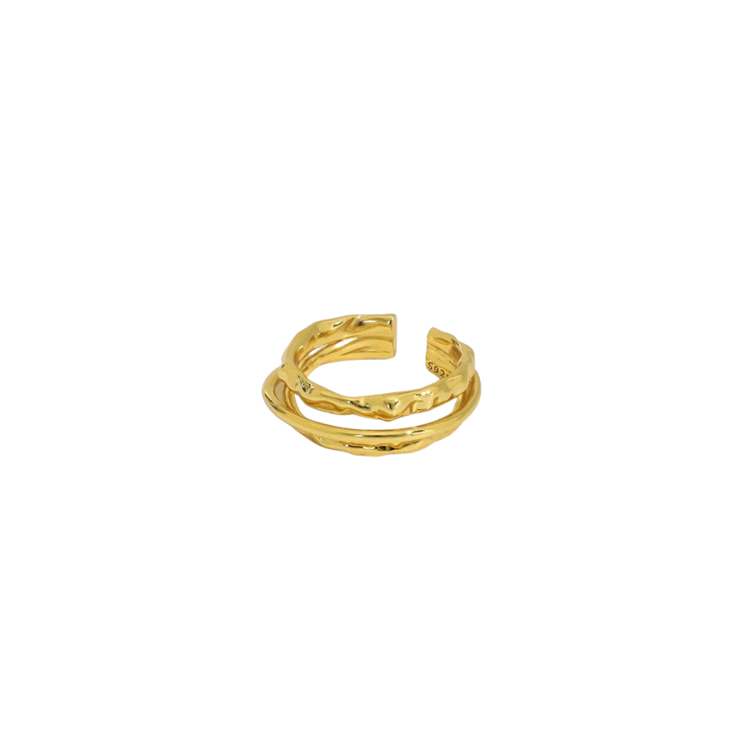 Merci Triple Layer 18k Gold Plated Ring