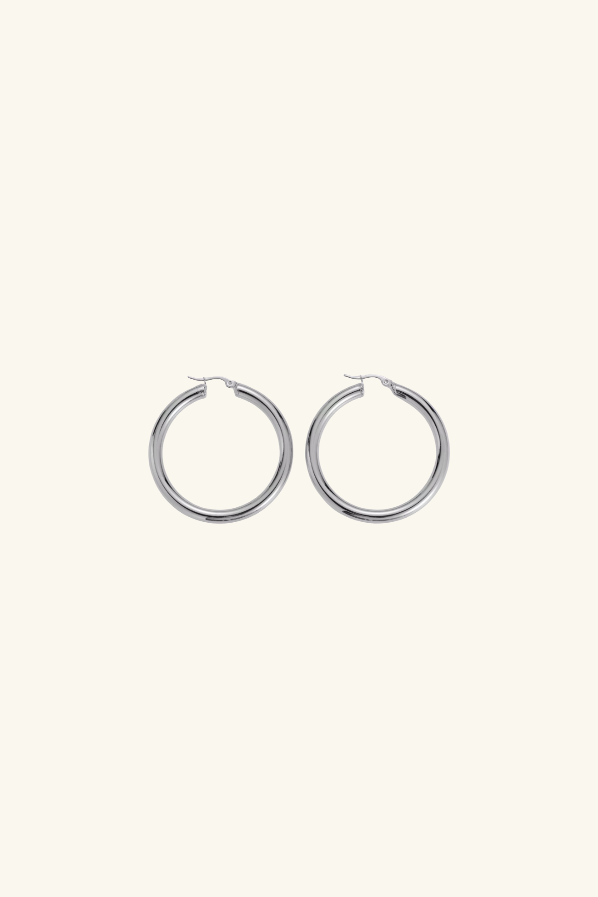 Zara S925 Sterling Silver Plated Chunky Hoop Earrings