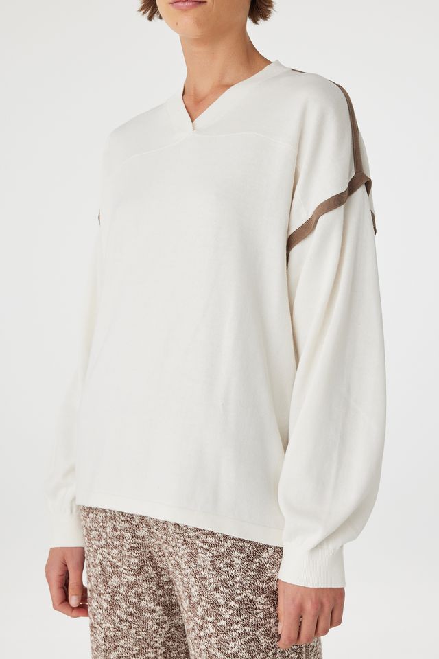 Eden Long Sleeve Tee - Cream & Espresso