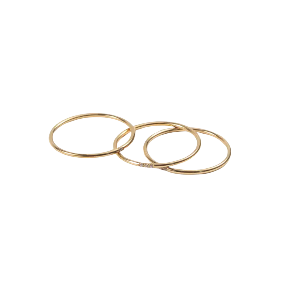 Petite 18k Gold Plated Ring - Single Diamond