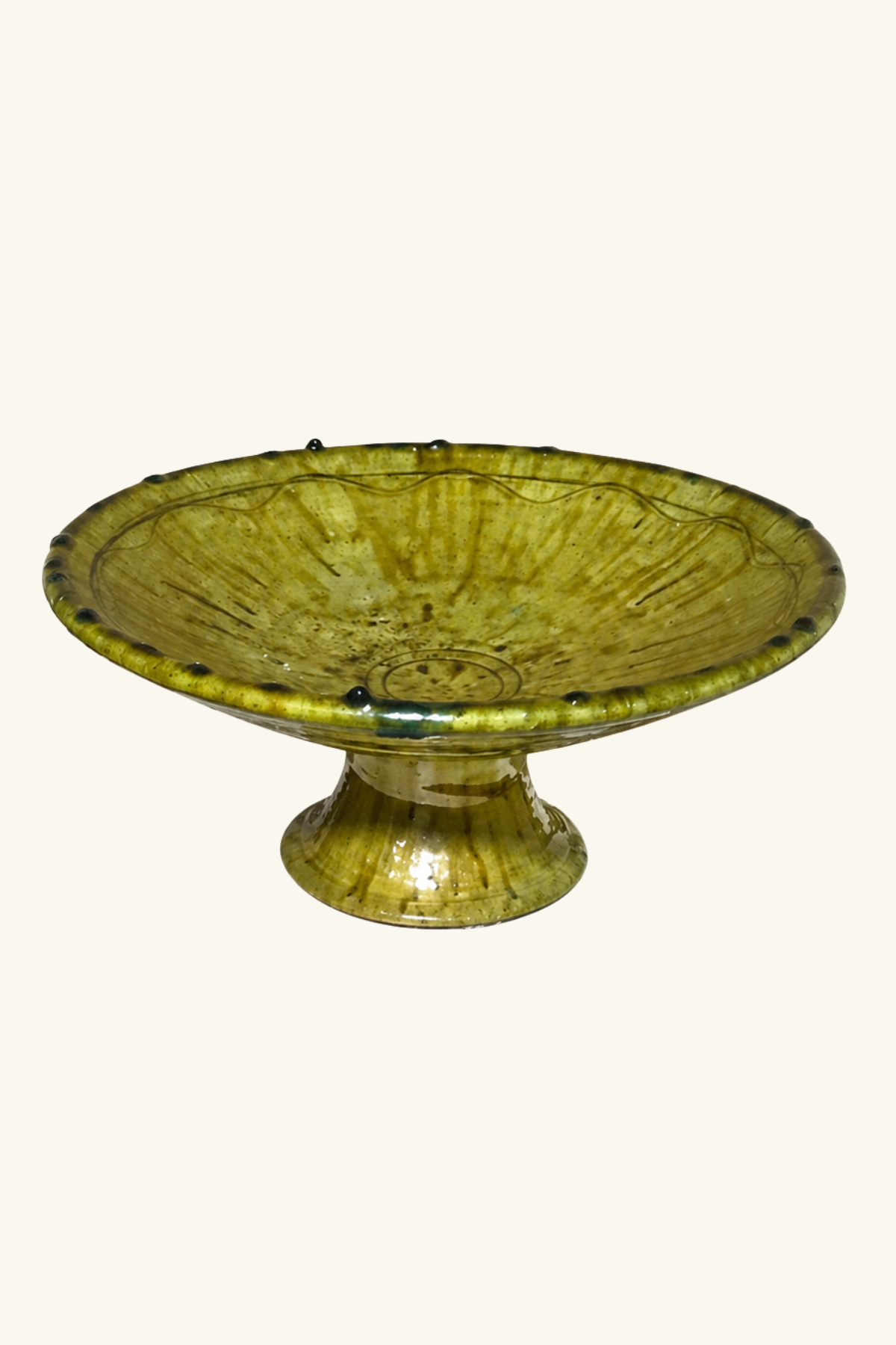Tamegroute Footed Serving Tray - Mustard Glaze