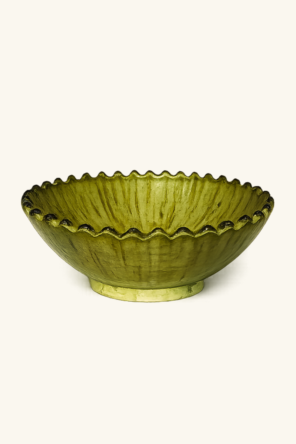 Tamegroute Serrated edge Bowl Medium - Mustard Glaze