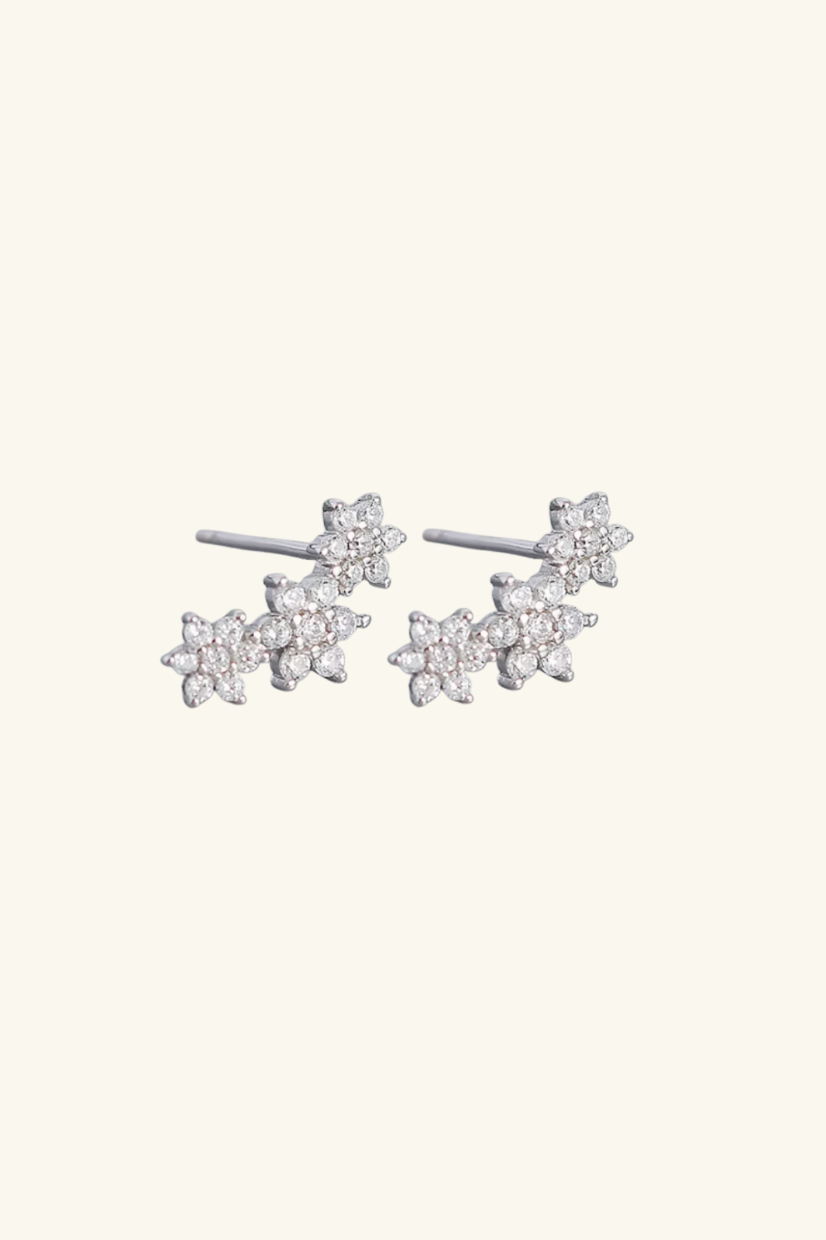 Bouquet Sterling Silver Plated Stud Earrings