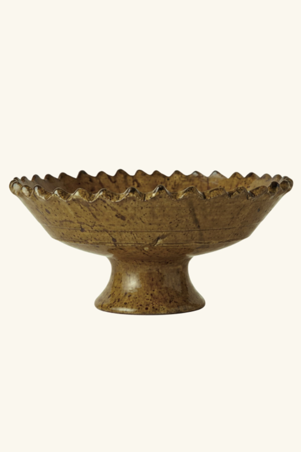 Tamegroute Footed Henna Bowl - Mustard Glaze