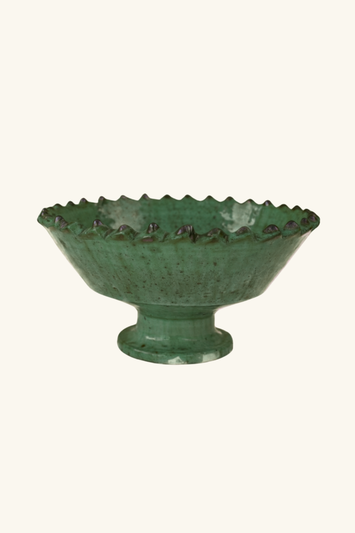 Tamegroute Footed Fruit Bowl - Green Glaze
