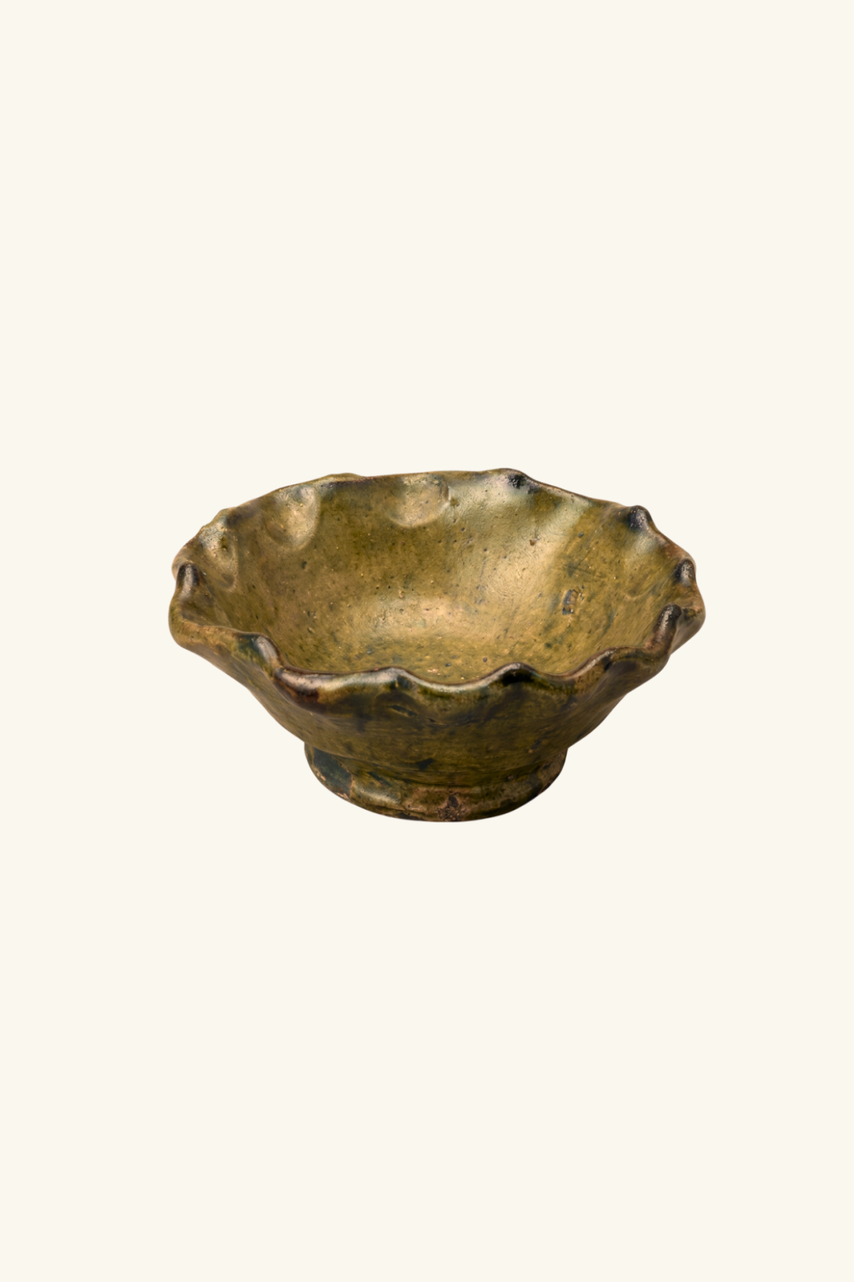 Tamegroute Wavy Bowl Small - Mustard Glaze