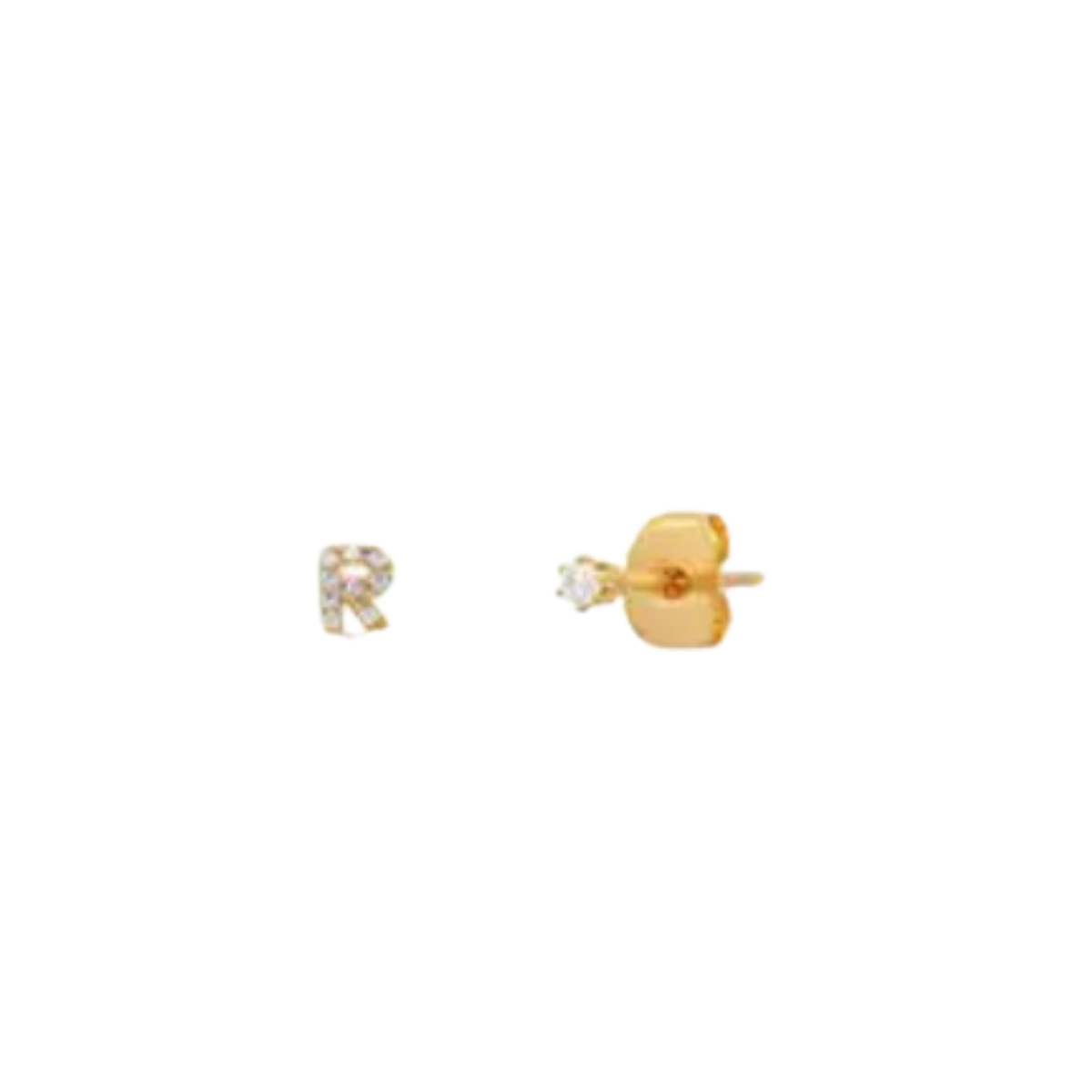 Initial 18k Gold Plated Crystal Earrings