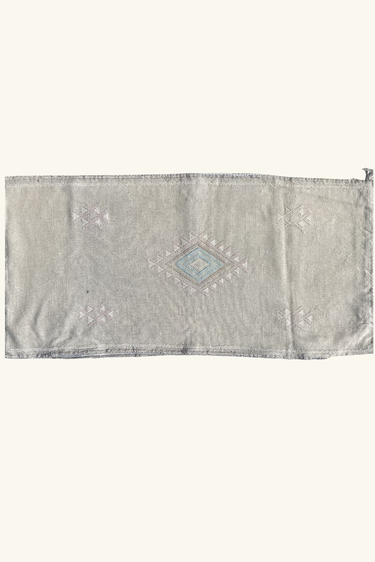 Silk Cushion approx 95 x50 - Pale Grey