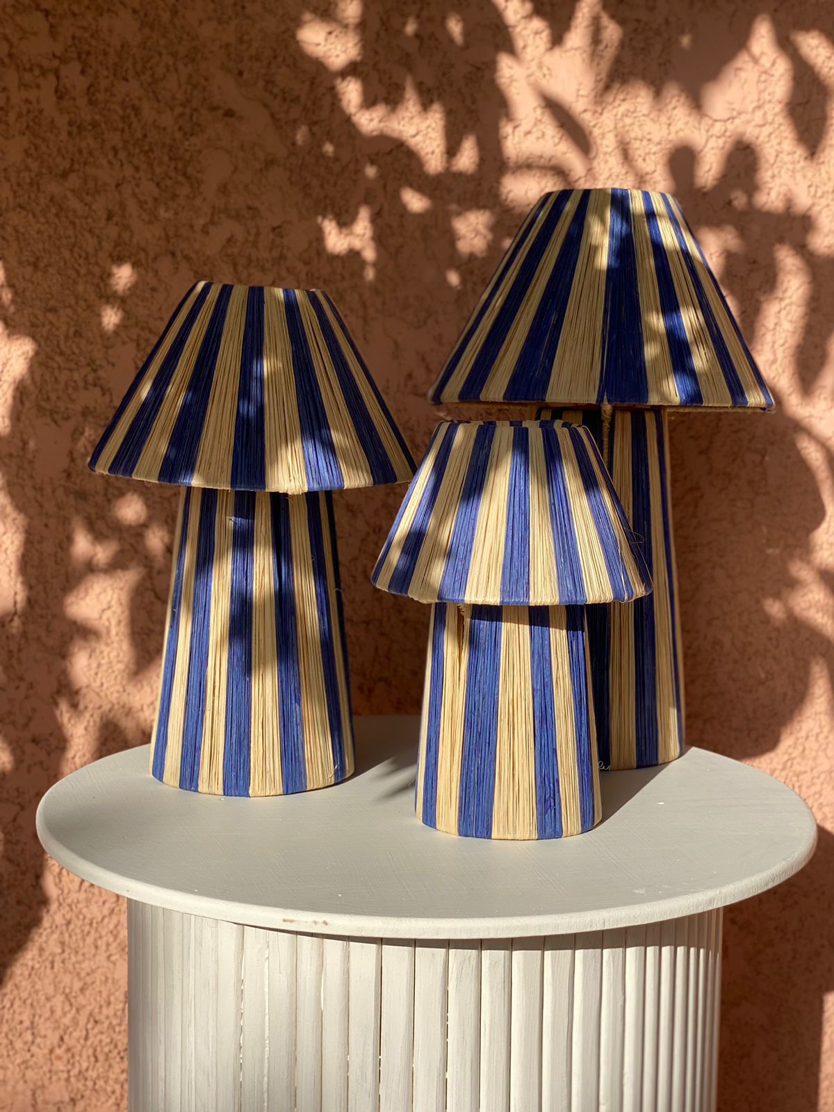 Raffia Lamp, Series 2 - Blue