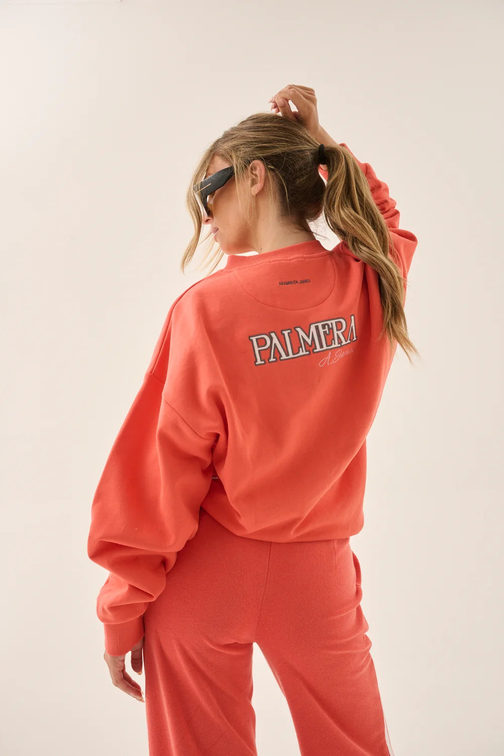Palmera V Neck Sweatshirt - Soft Coral