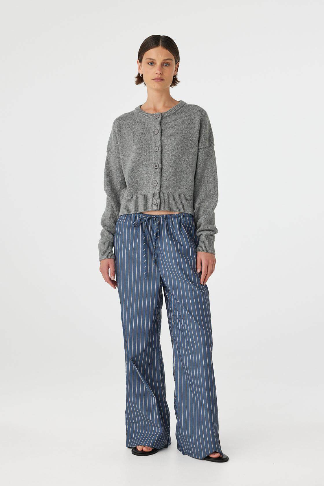 Rae Pant - Muted Blue Stripe