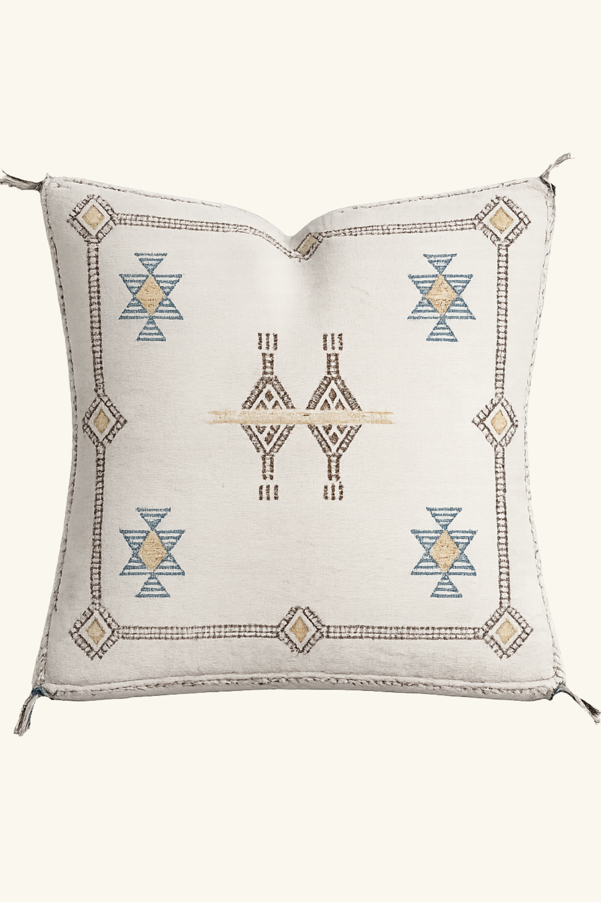 Moroccan Cactus Silk Cushion Cover 45 x 45 Square - Natural