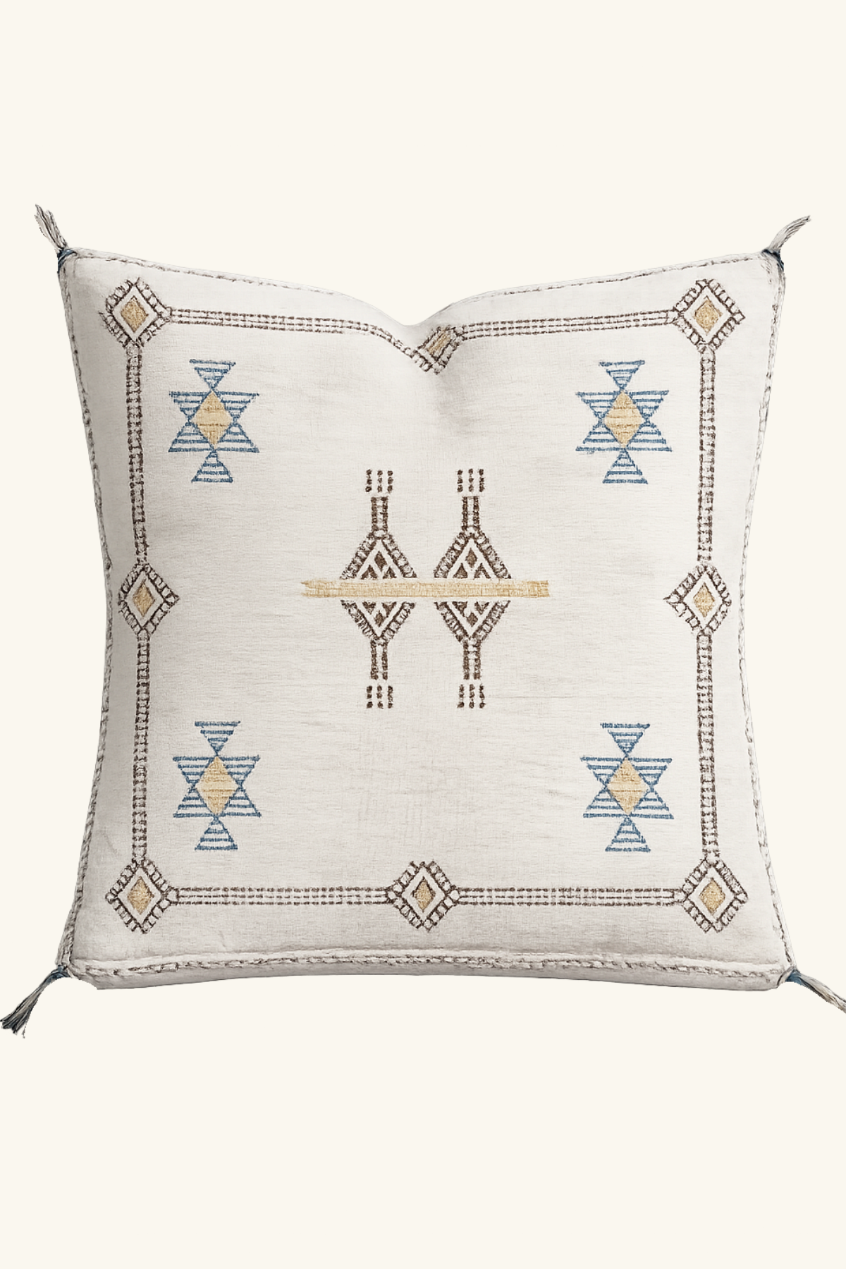 Moroccan Cactus Silk Cushion Cover 45 x 45 Square - Natural