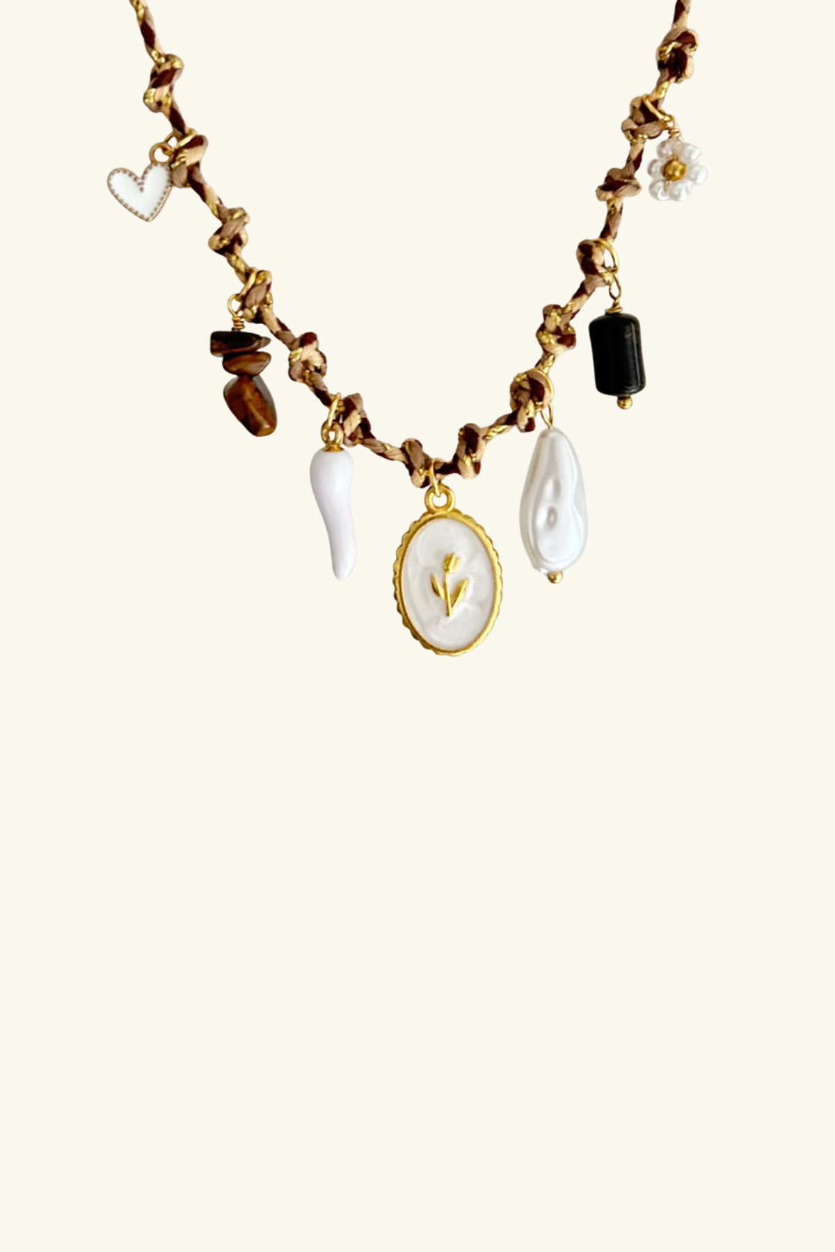 Celeste Charm Necklace Chocolate