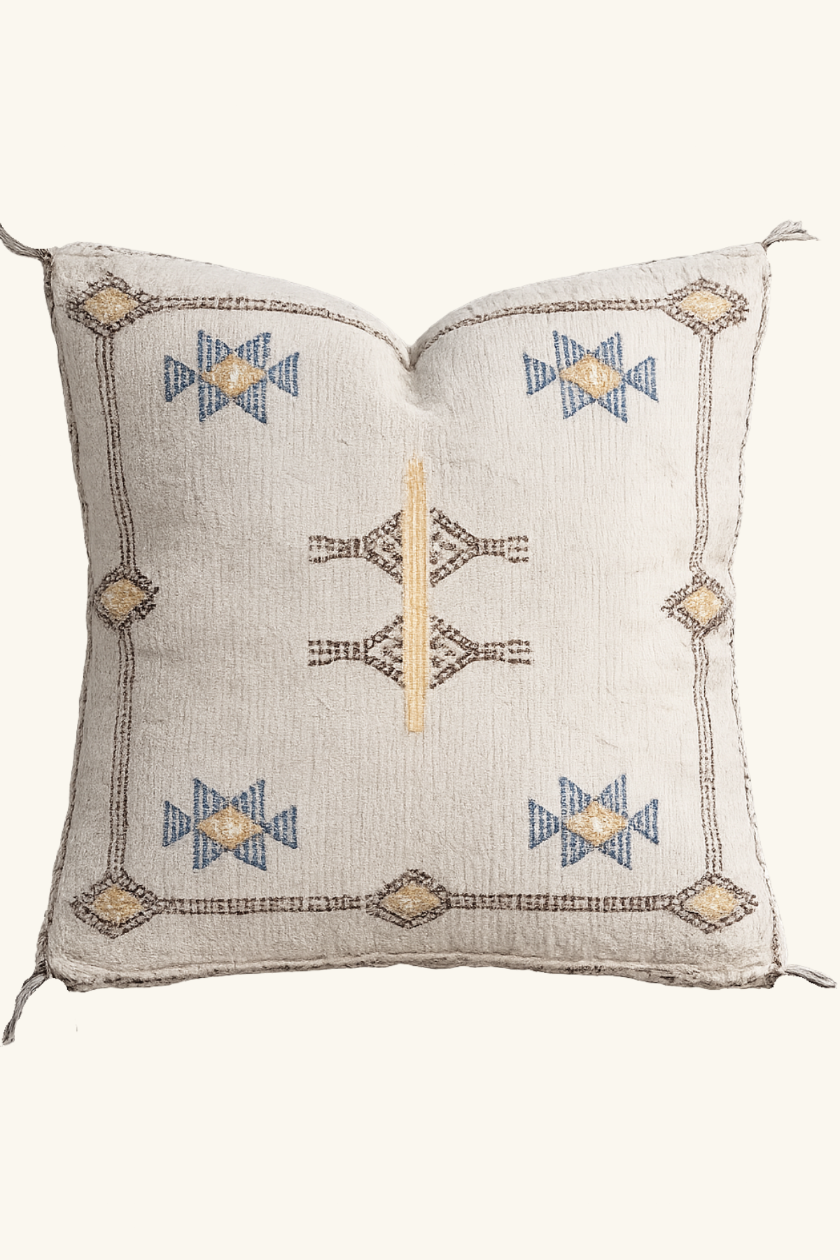 Moroccan Cactus Silk Cushion Cover 45 x 45 Square - Natural
