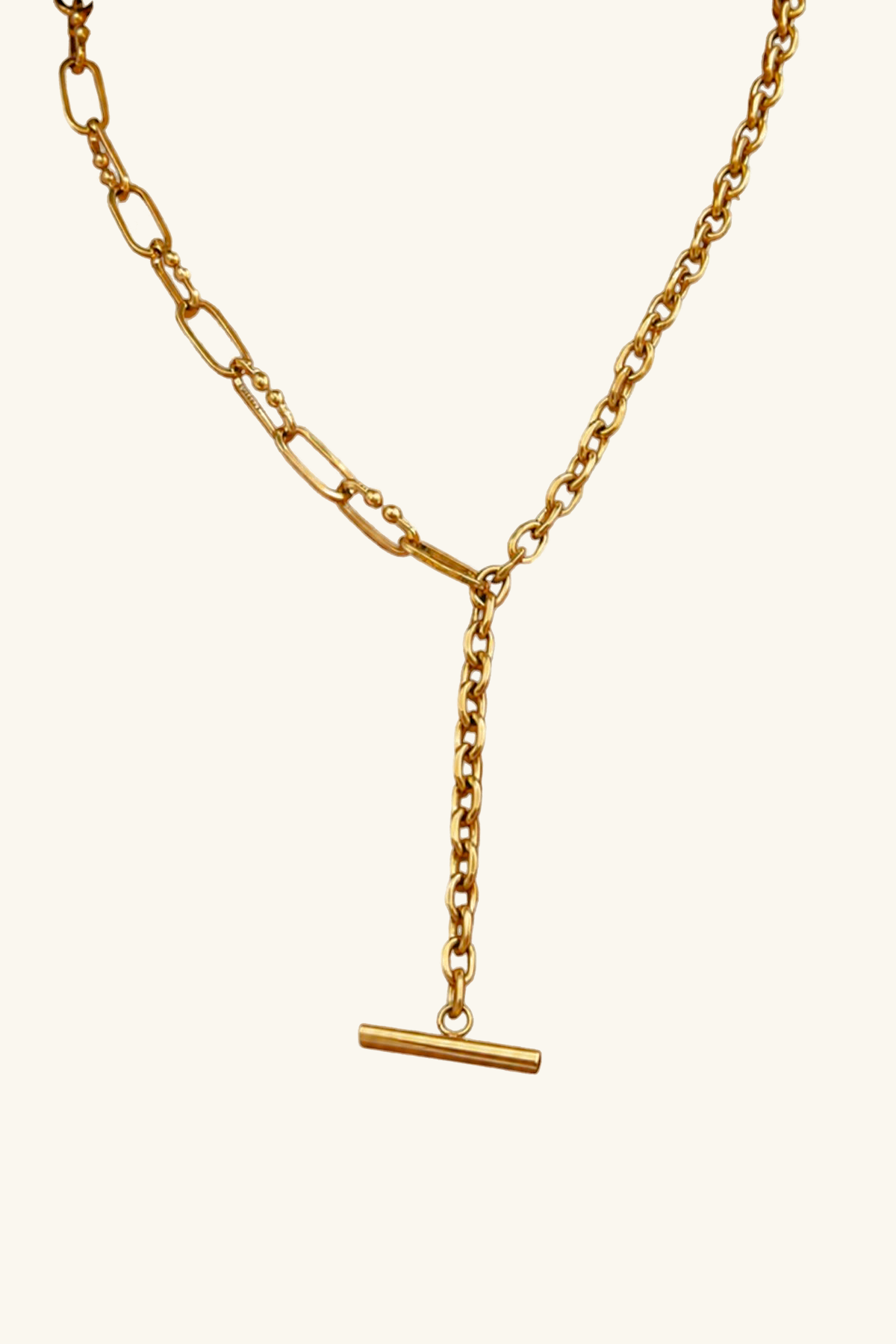 Theo 18k Gold Plated T Bar Chunky Necklace