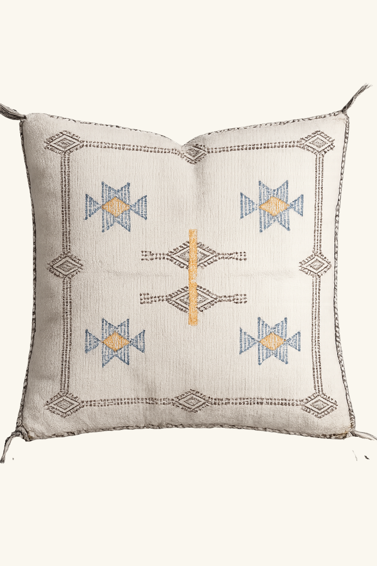 Moroccan Cactus Silk Cushion Cover 45 x 45 Square - Natural