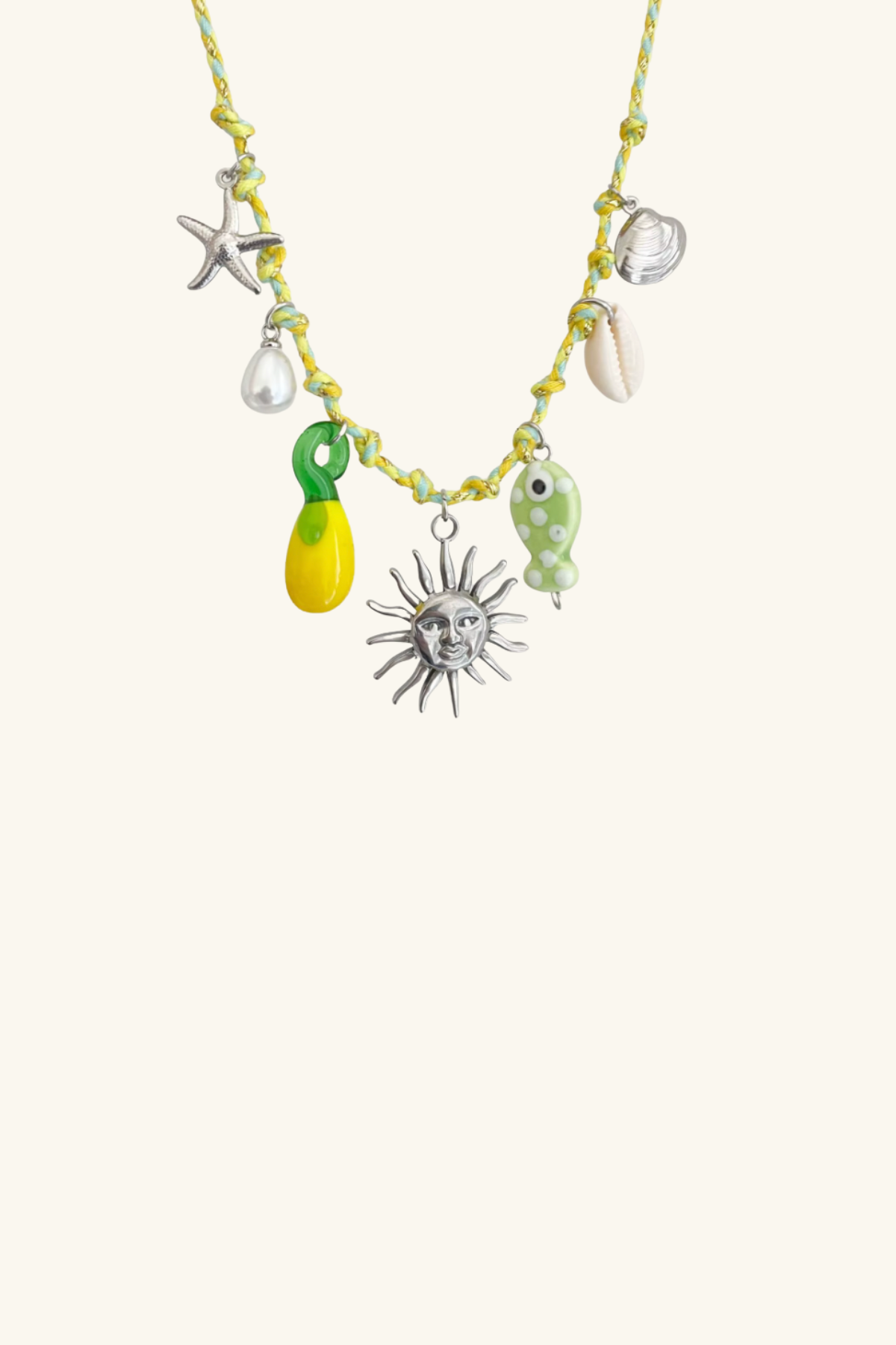 Margarita Charm Necklace Lime & Silver