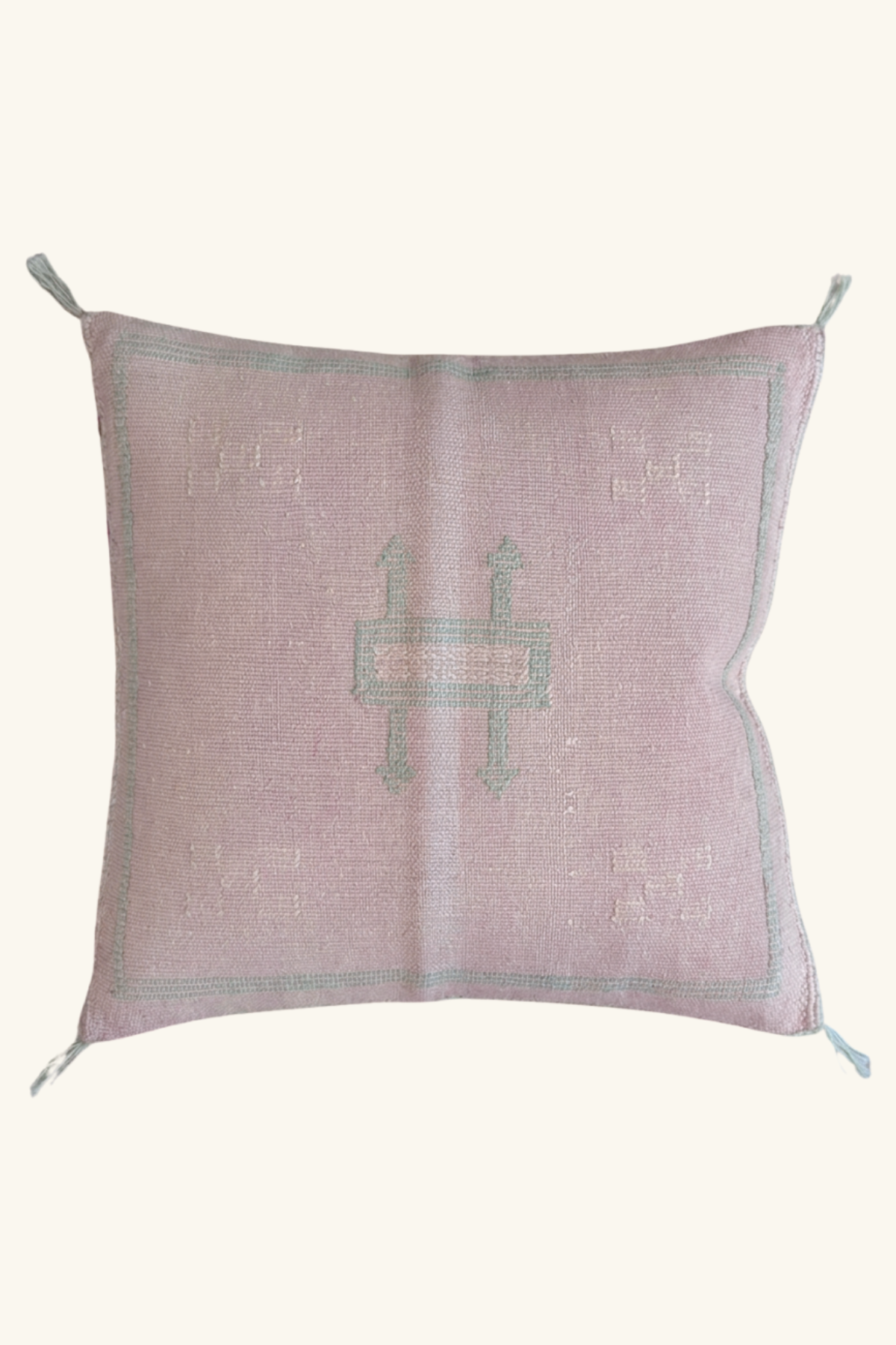 Moroccan Cactus Silk Cushion Cover 45 x 45 Square - Pale Pink