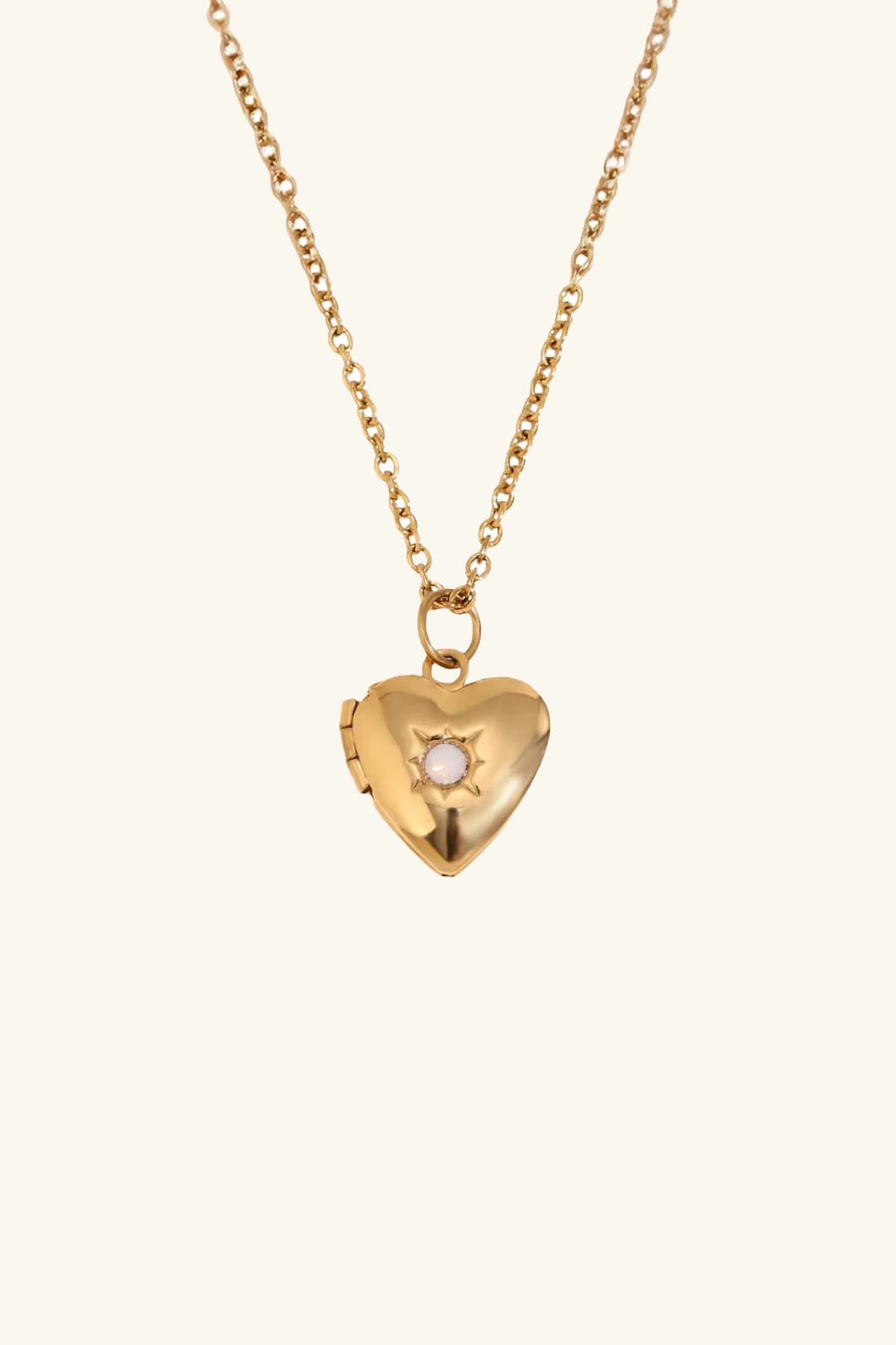 Juliet Locket Necklace 18k Gold Plated Opal