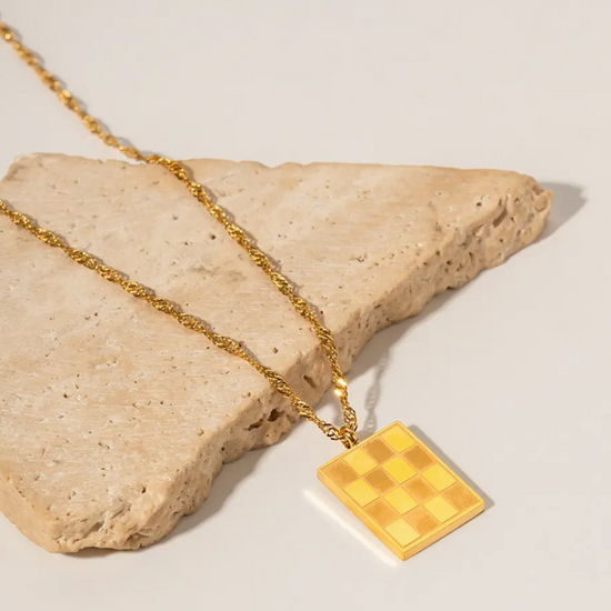 Checkmate 18k Gold Plated Necklace