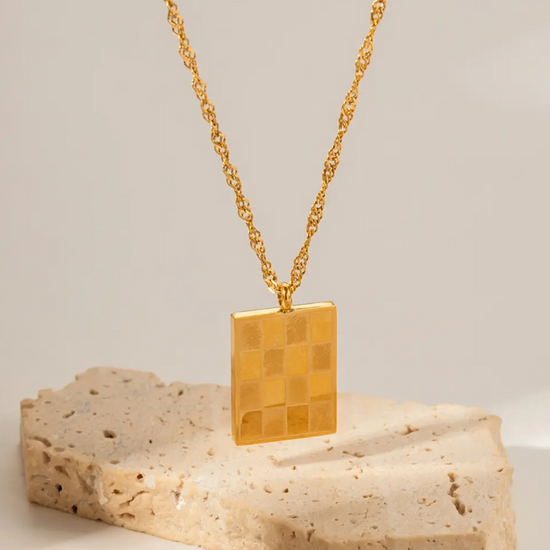 Checkmate 18k Gold Plated Necklace