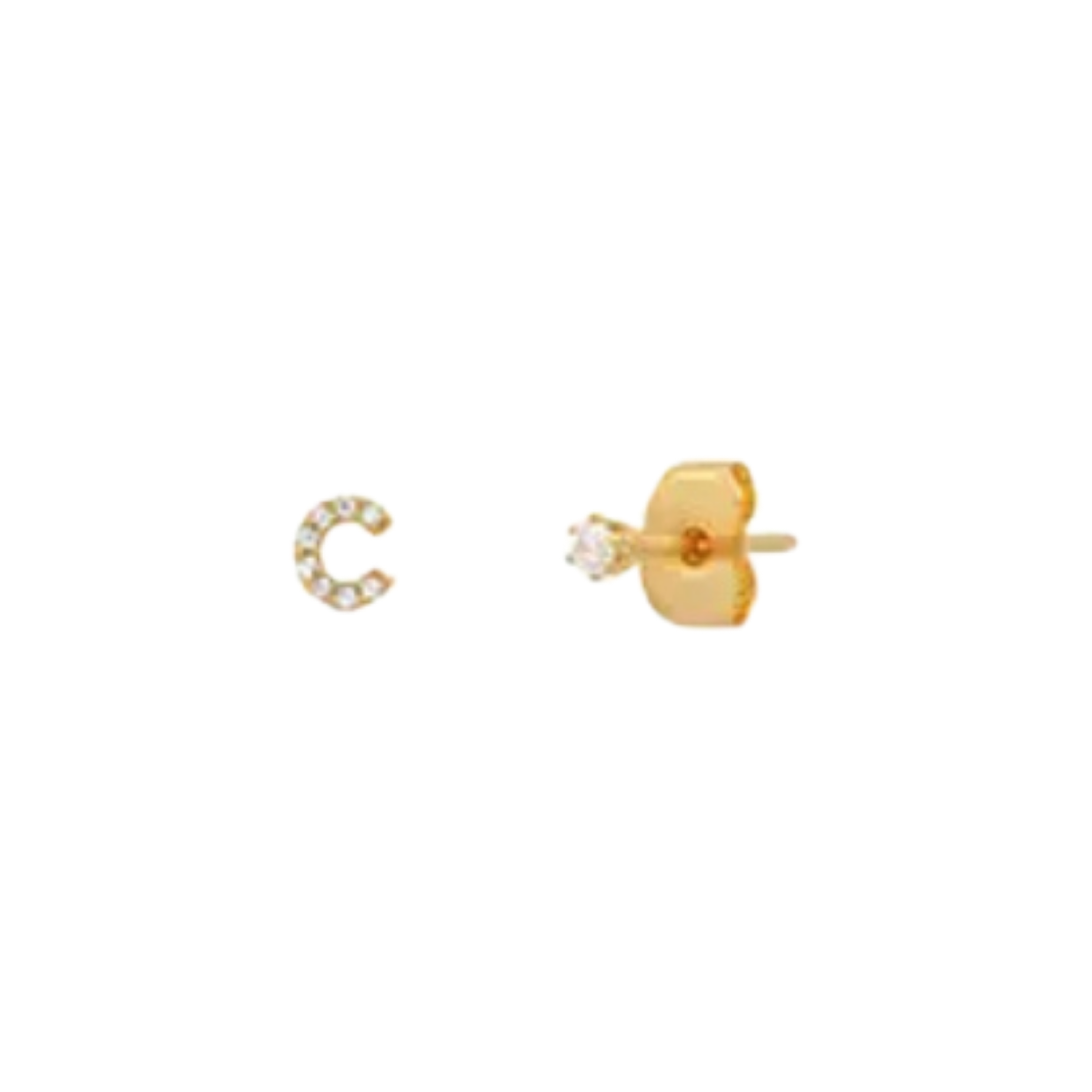 Initial 18k Gold Plated Crystal Earrings
