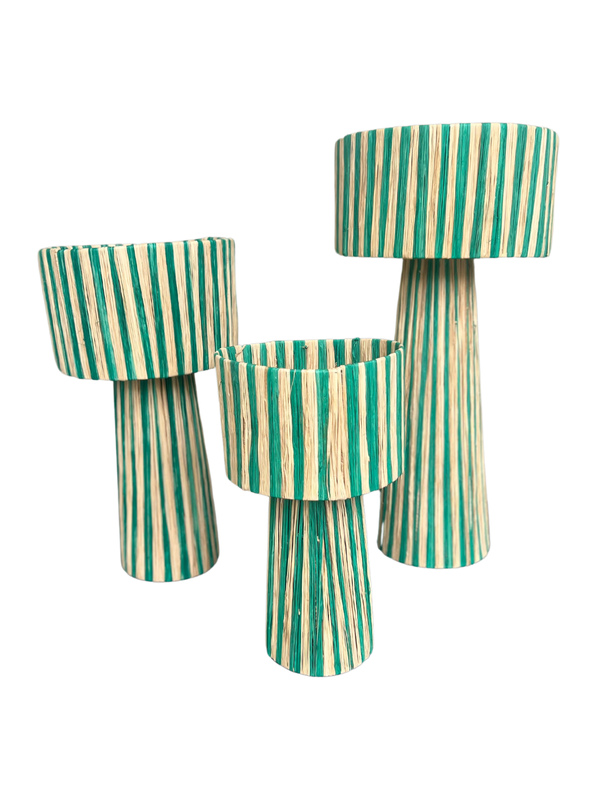 Raffia Lamp, Series 1 - Jade Stripe