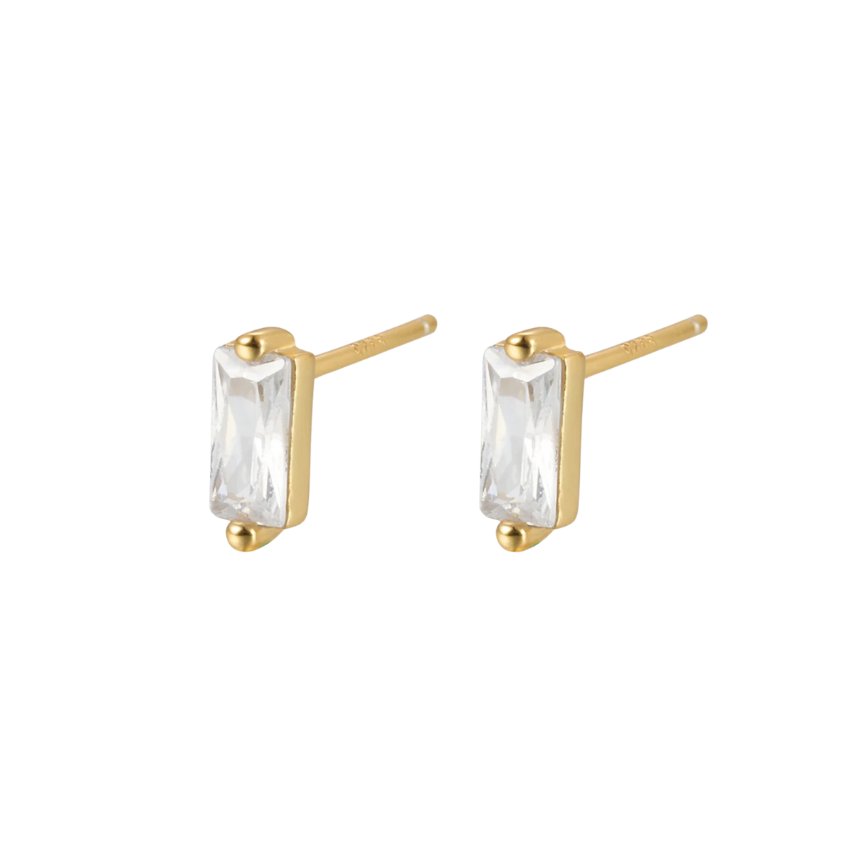 Juliet 18k Gold Plated Crystal Stud Earrings Gold